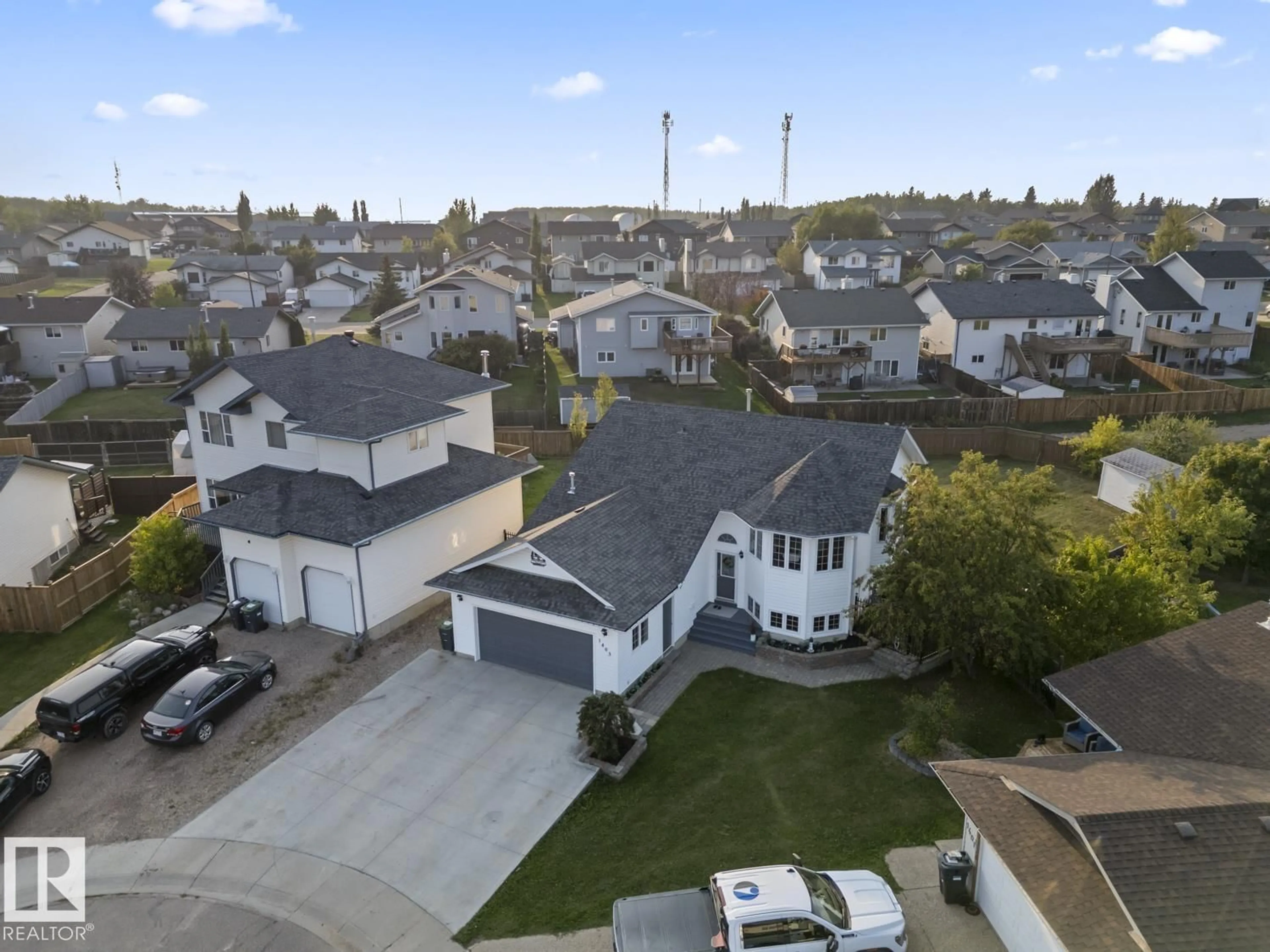 A pic from outside/outdoor area/front of a property/back of a property/a pic from drone, street for 1403 LAKERIDGE CL, Cold Lake Alberta T9M1K9