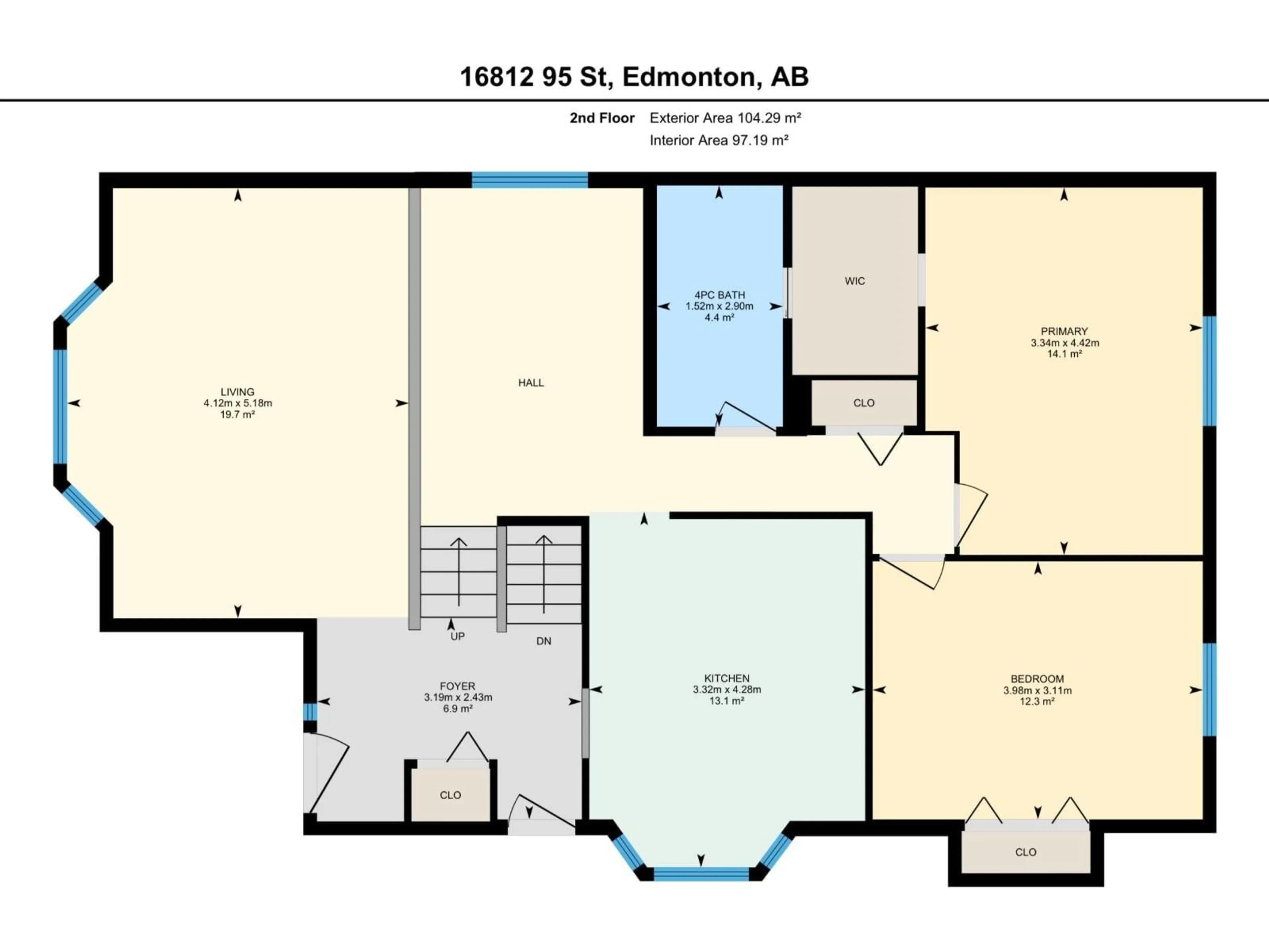 Floor plan for 16812 95 ST, Edmonton Alberta T5Z1Y4