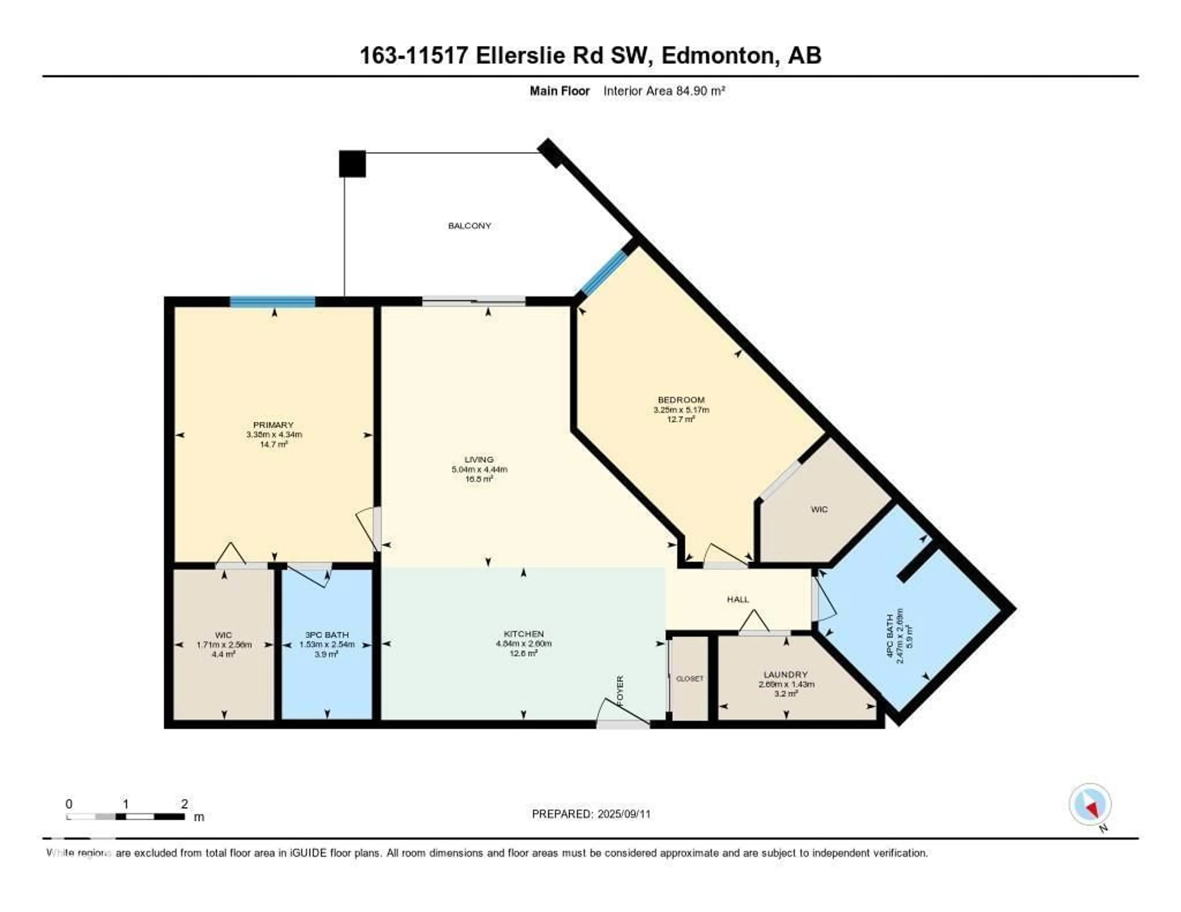 Floor plan for 11517 - 163 ELLERSLIE RD, Edmonton Alberta T6W2A9