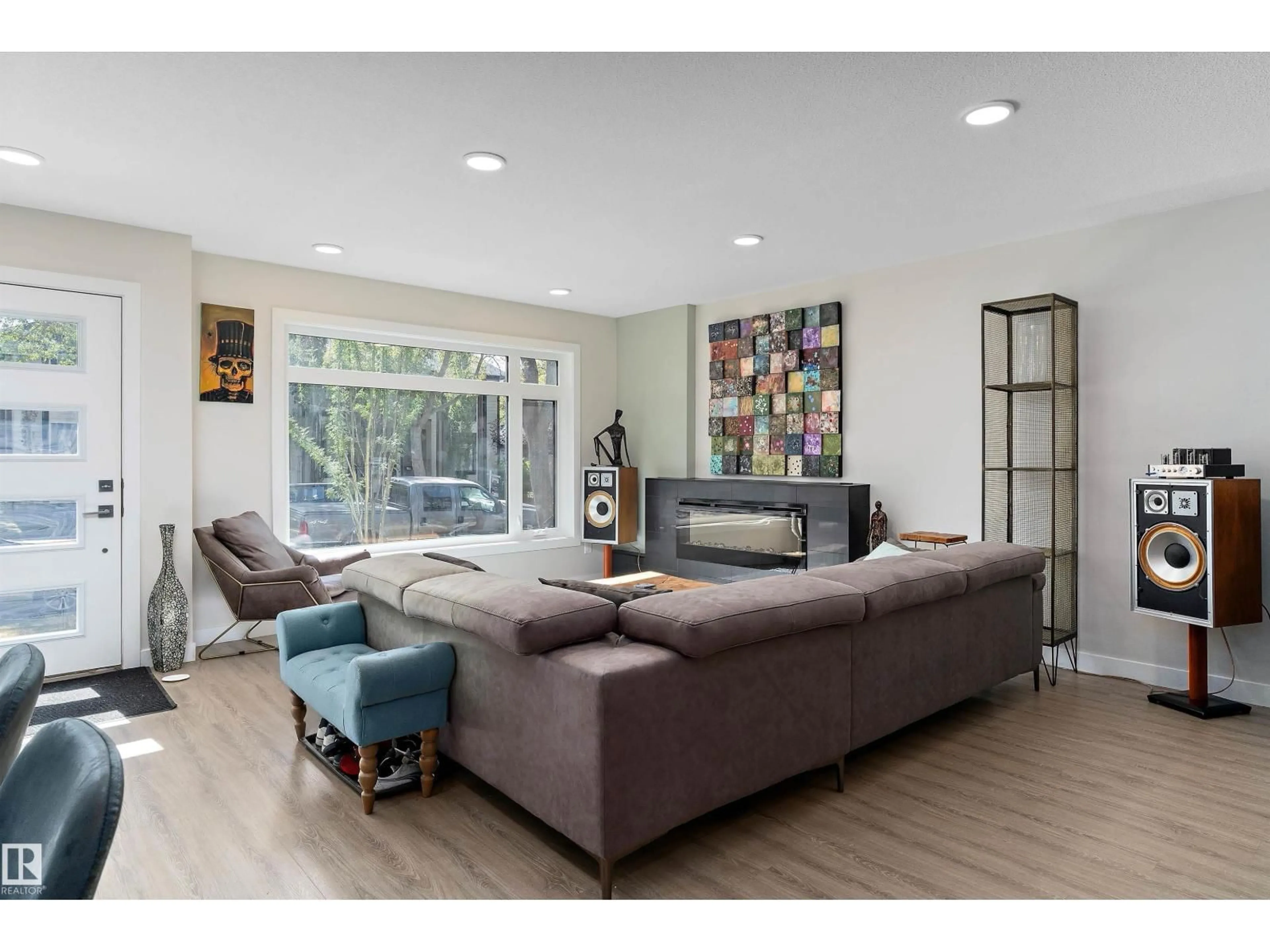 Living room with furniture, unknown for A - 12204 117 AV, Edmonton Alberta T5M0C3