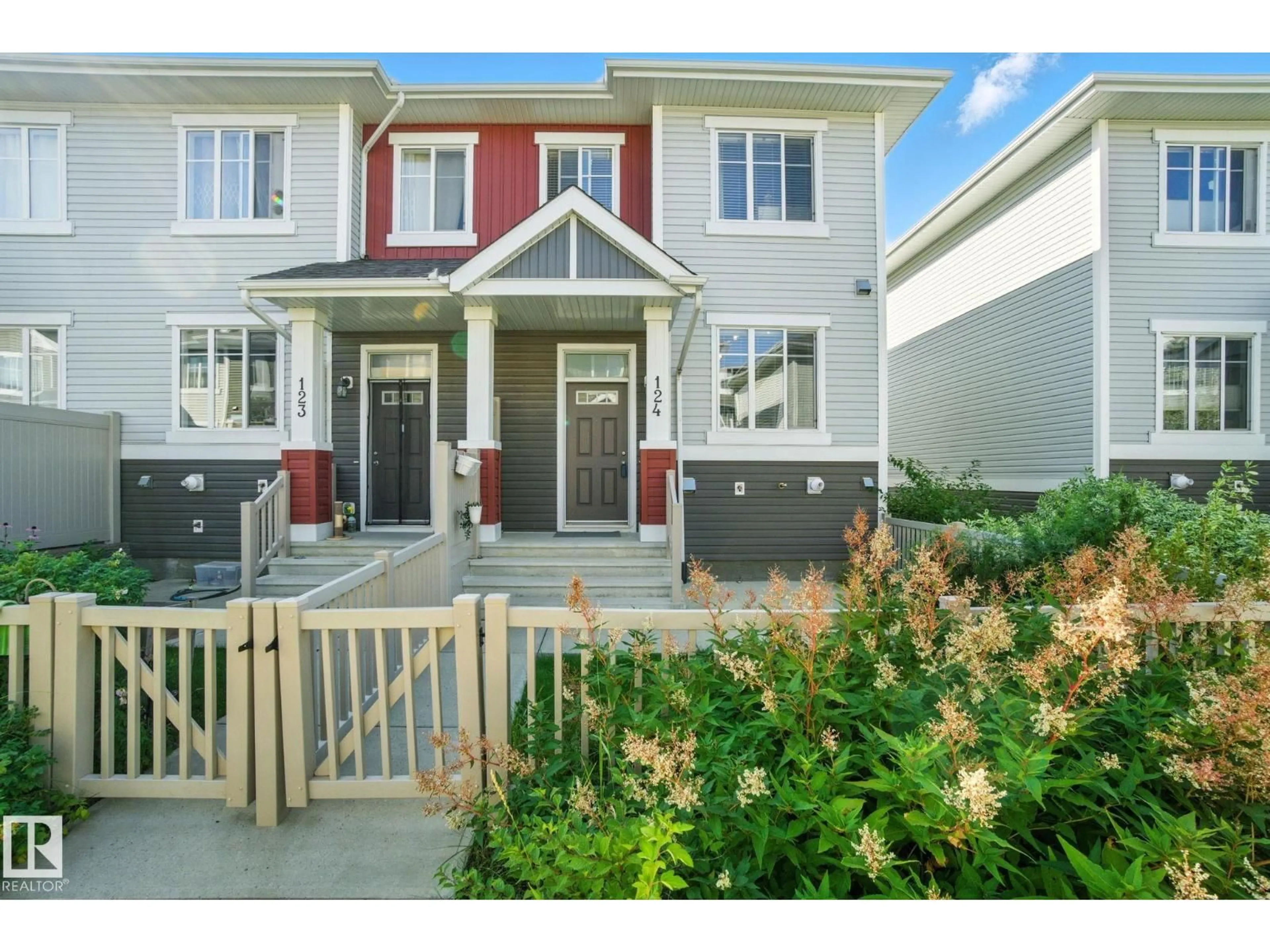 Home with vinyl exterior material, street for 124 2905 141 ST SW, Edmonton Alberta T6W3M4