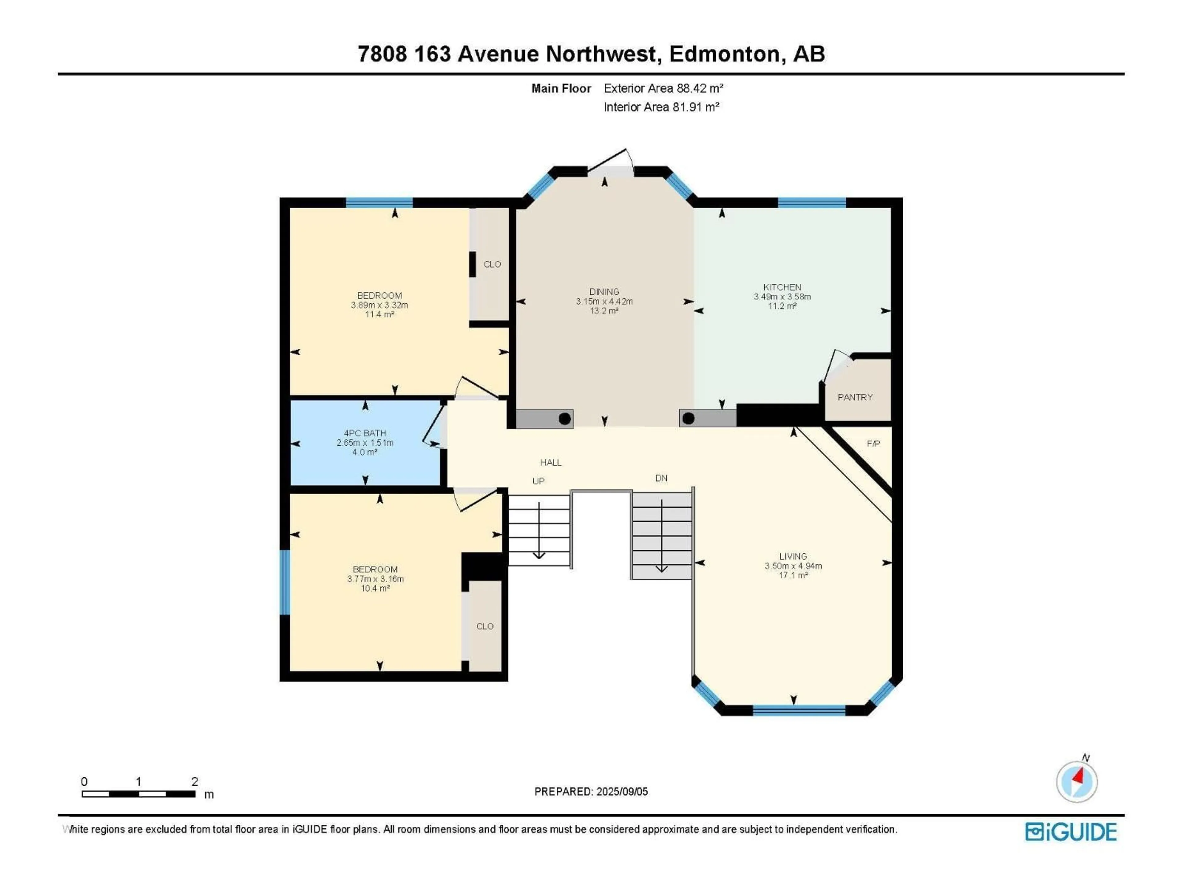 Floor plan for 7808 163 AV, Edmonton Alberta T5Z3K8
