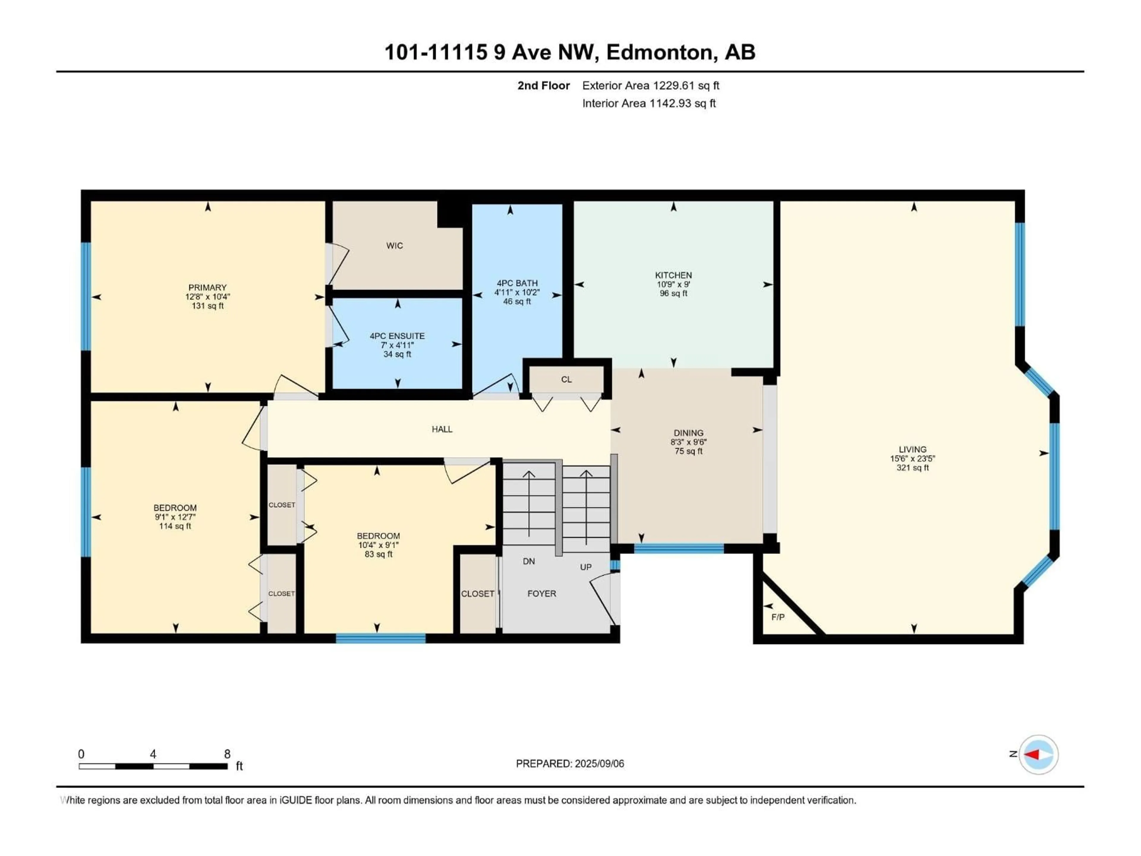 Floor plan for 101 - 11115 9 AV, Edmonton Alberta T6J6Z1