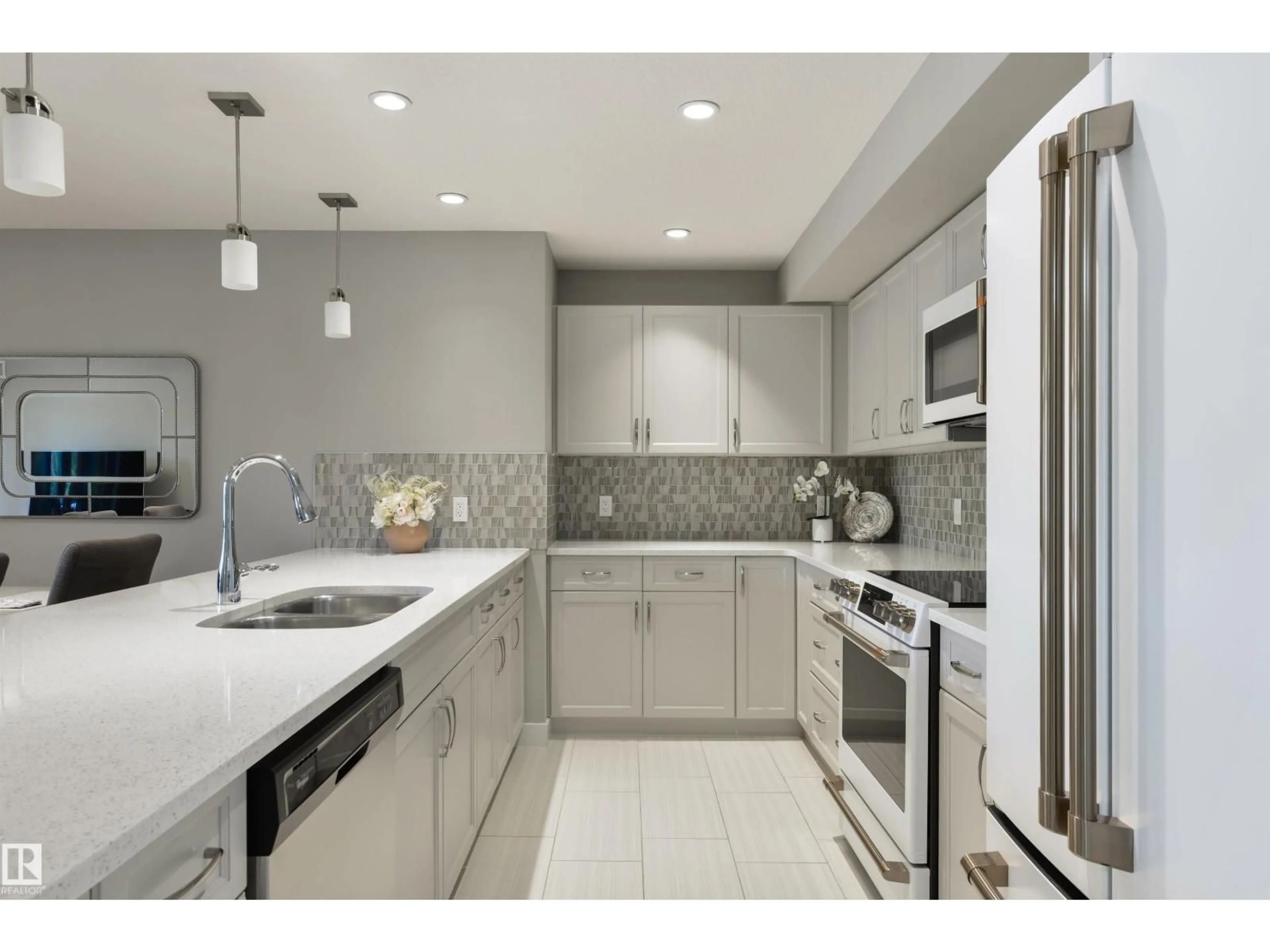 Contemporary kitchen, ceramic/tile floor for 5029 - 110 EDGEMONT BV, Edmonton Alberta T6M0S8