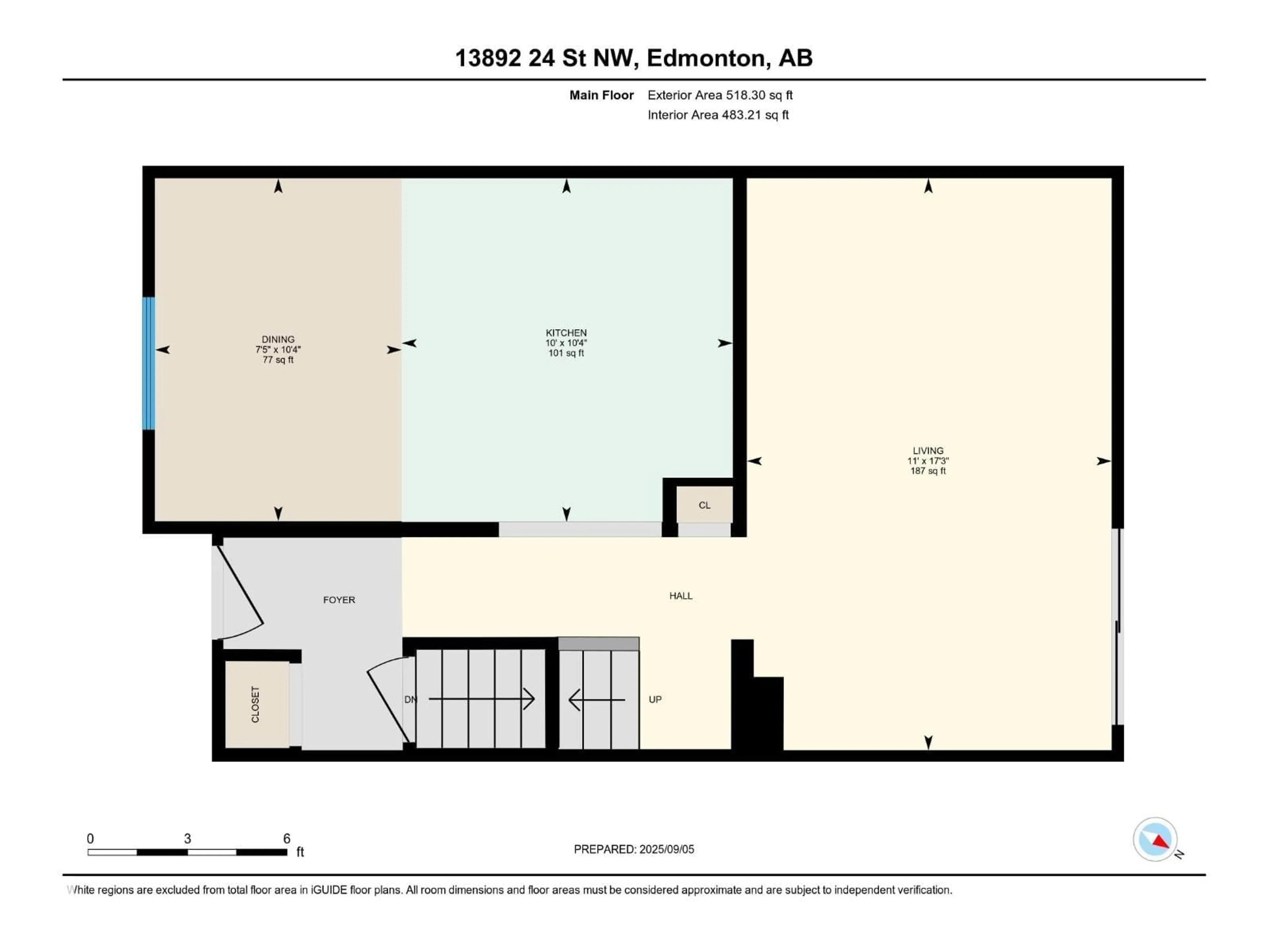 Floor plan for NW - 13892 24 ST, Edmonton Alberta T5Y1B6