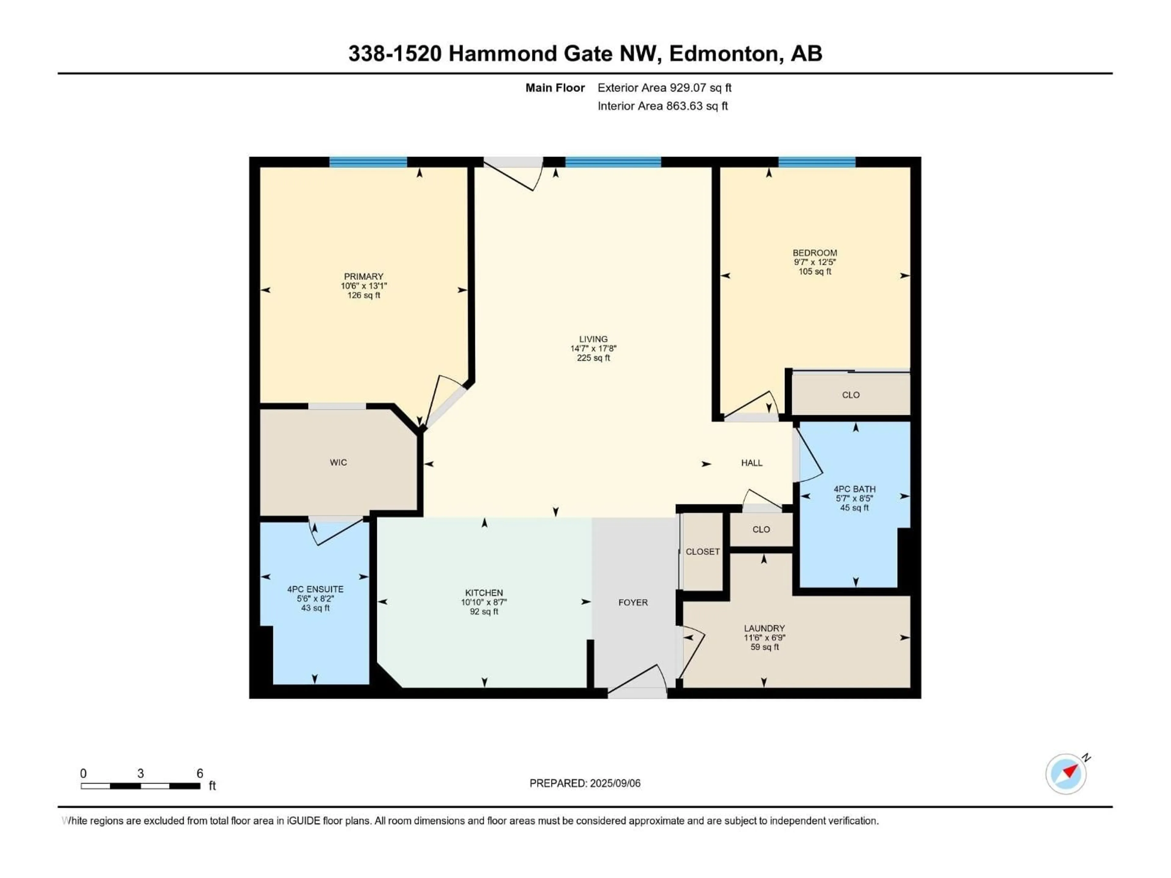Floor plan for #338 - 1520 HAMMOND GATE, Edmonton Alberta T6M0J4