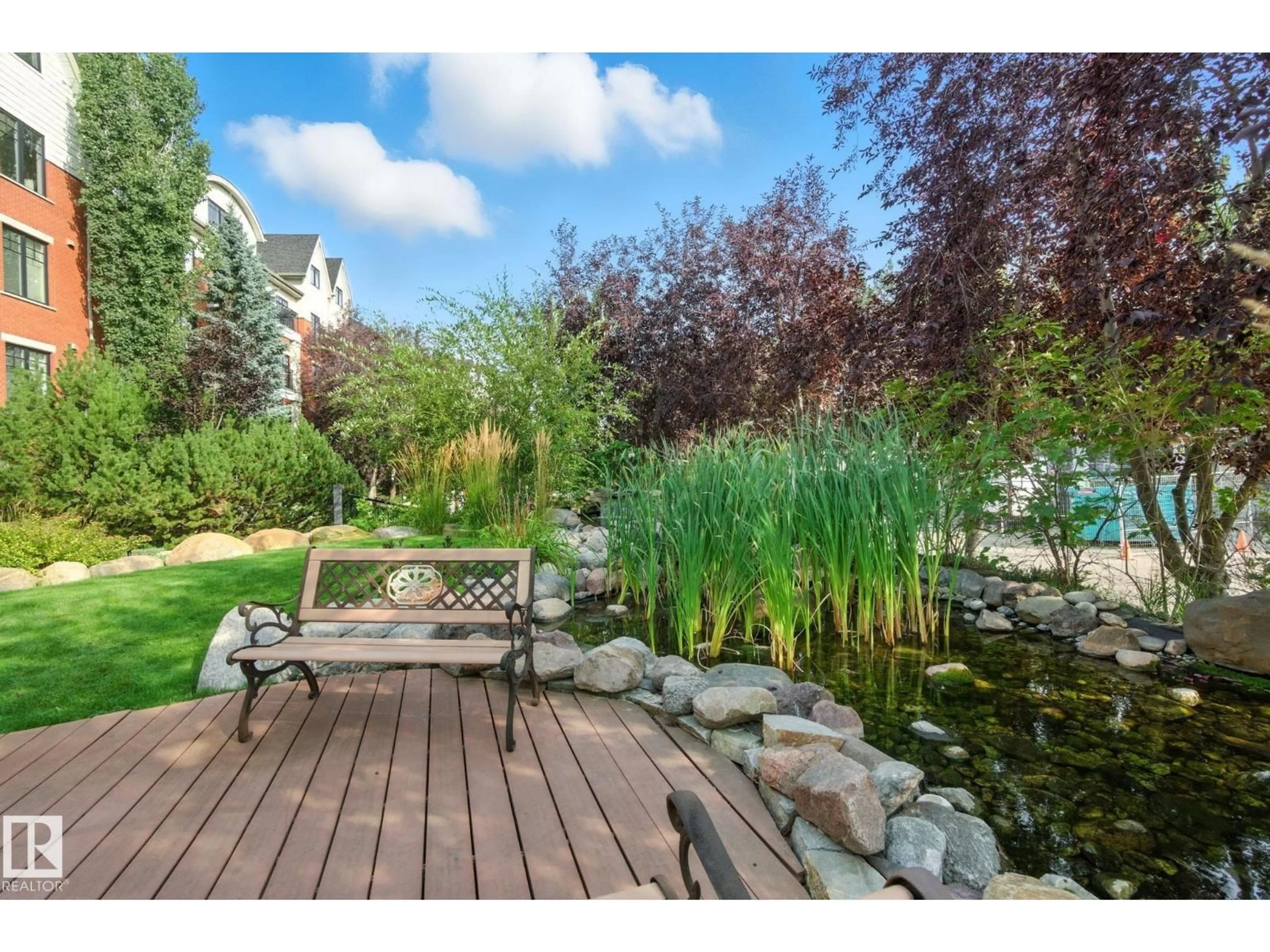 Patio, water/lake/river/ocean view for 305 - 9819 96A ST NW, Edmonton Alberta T6A4A2
