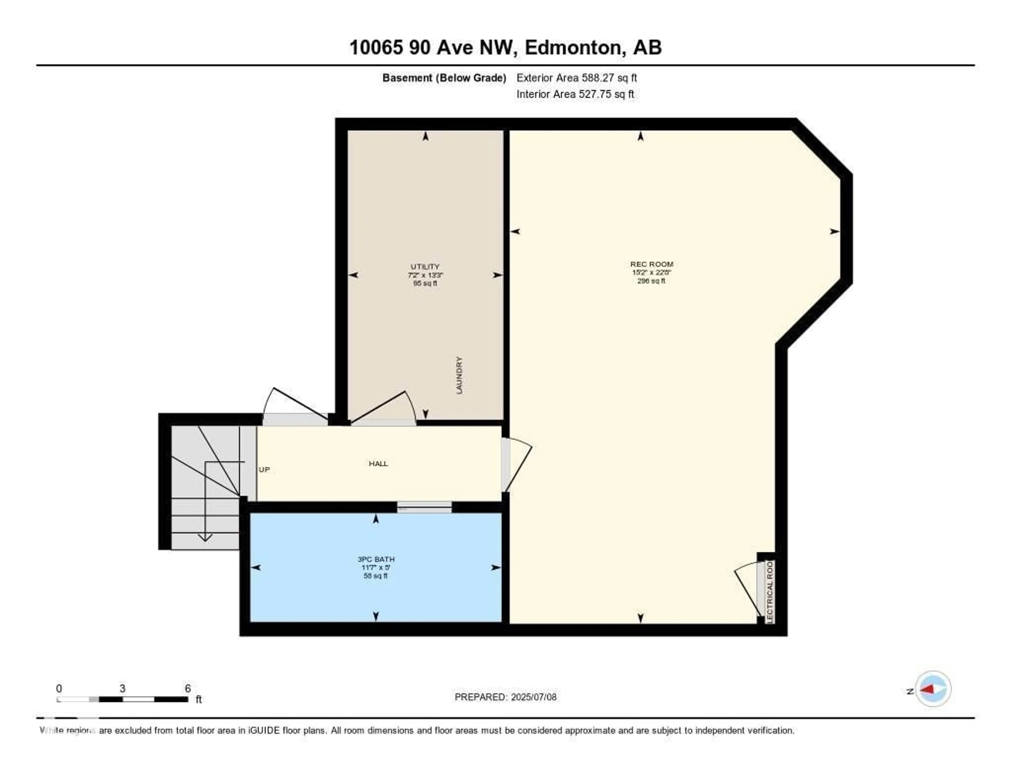 Floor plan for NW - 10065 90 AV, Edmonton Alberta T6E4X2