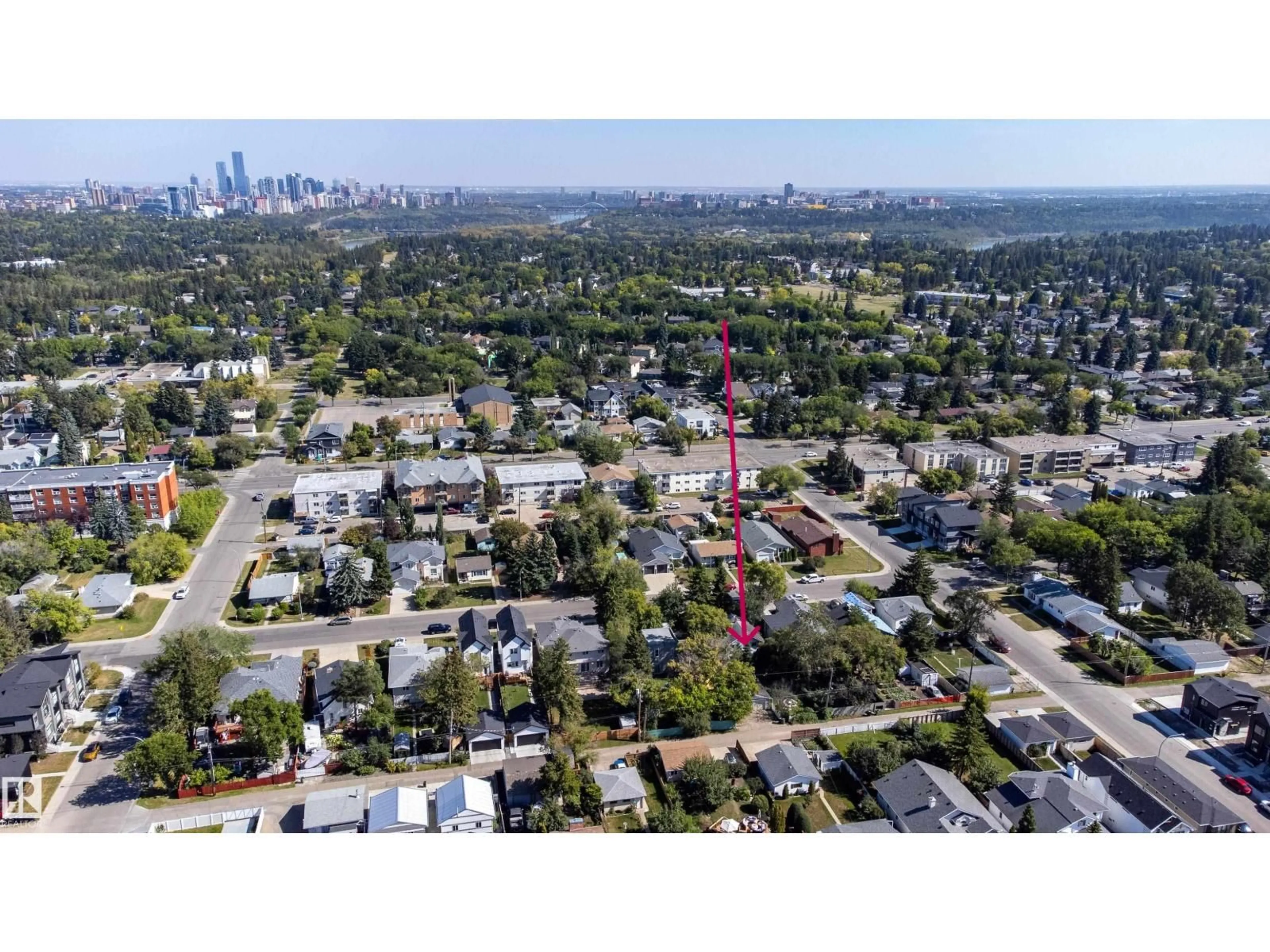 A pic from outside/outdoor area/front of a property/back of a property/a pic from drone, street for NW - 9836 150 ST, Edmonton Alberta T5P1N6