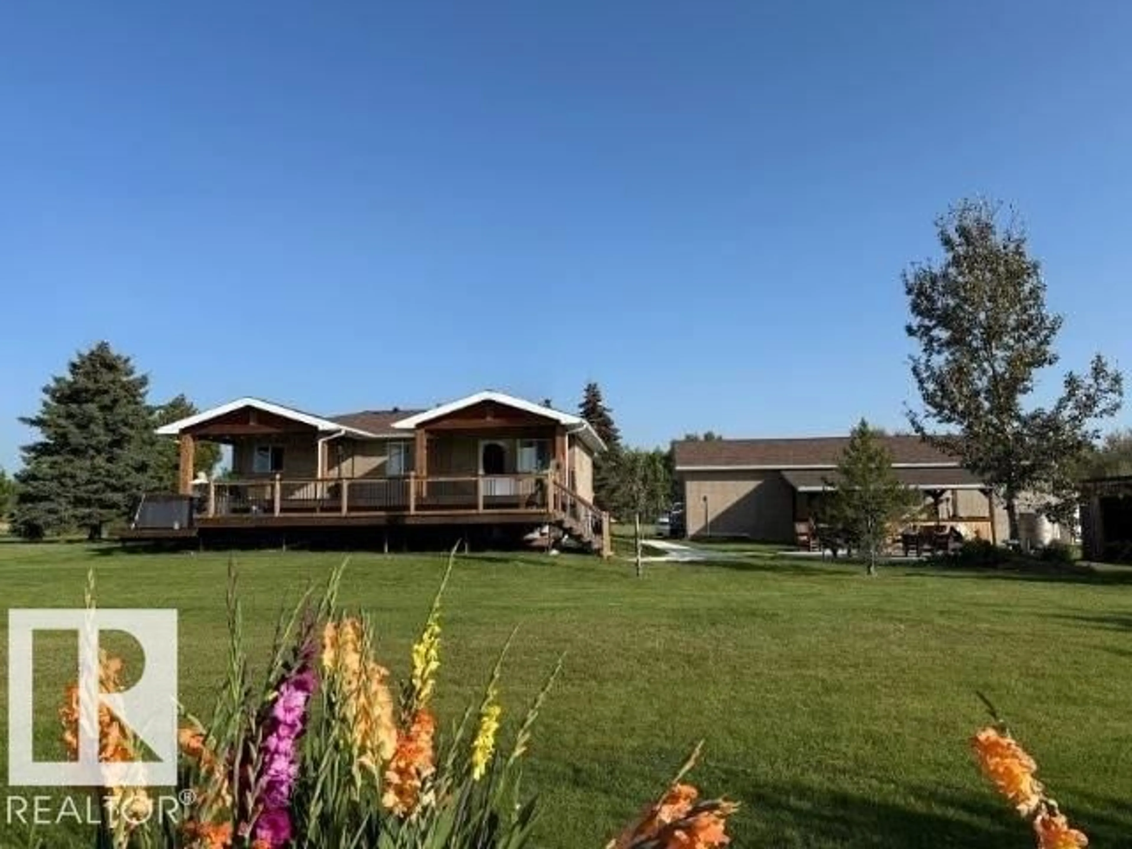 A pic from outside/outdoor area/front of a property/back of a property/a pic from drone, mountain view for 6519 TWP 474, Rural Brazeau County Alberta T0C0S0