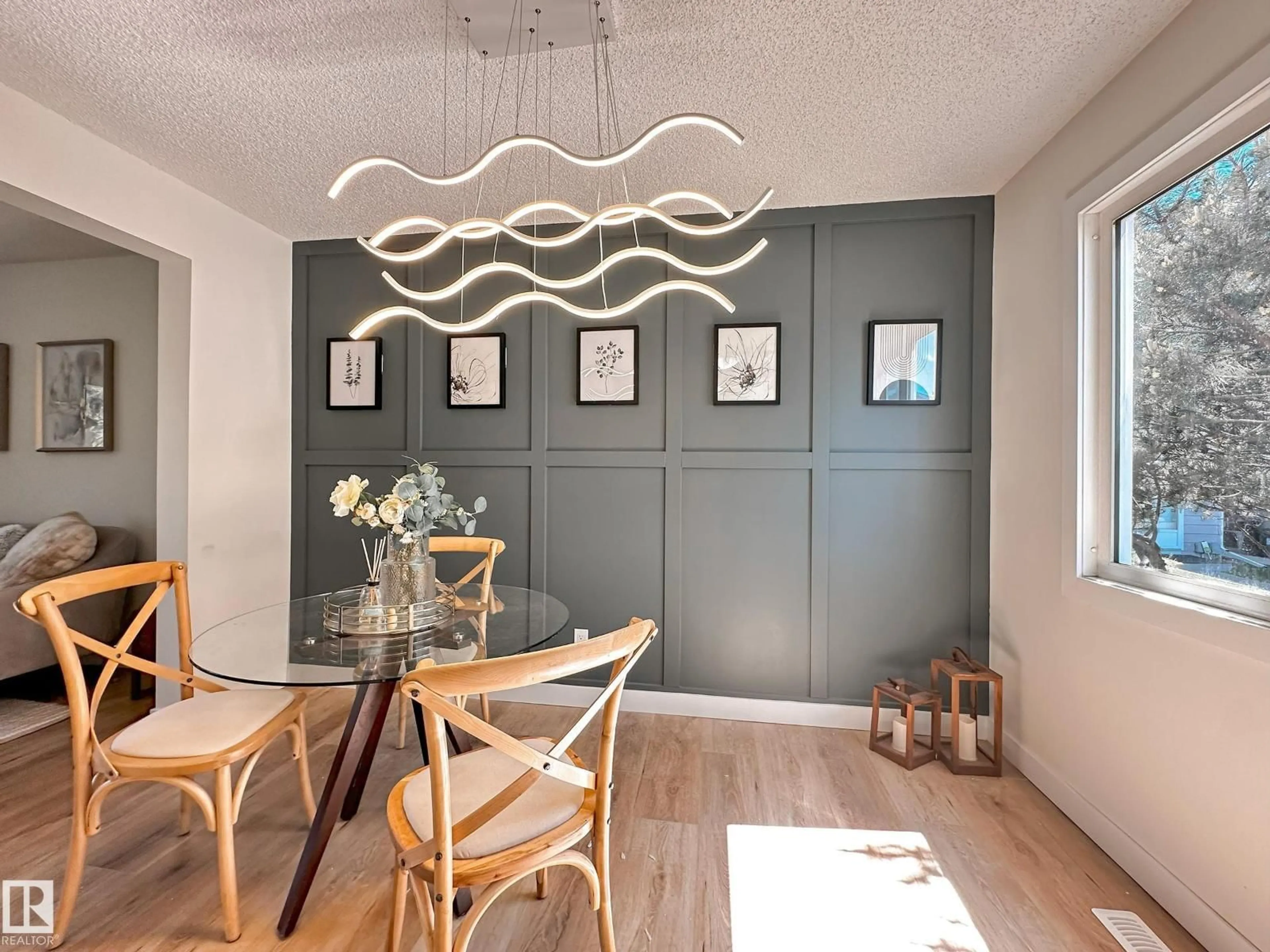 Dining room, wood/laminate floor for J - 6 CALLINGWOOD CO, Edmonton Alberta T5T0H5