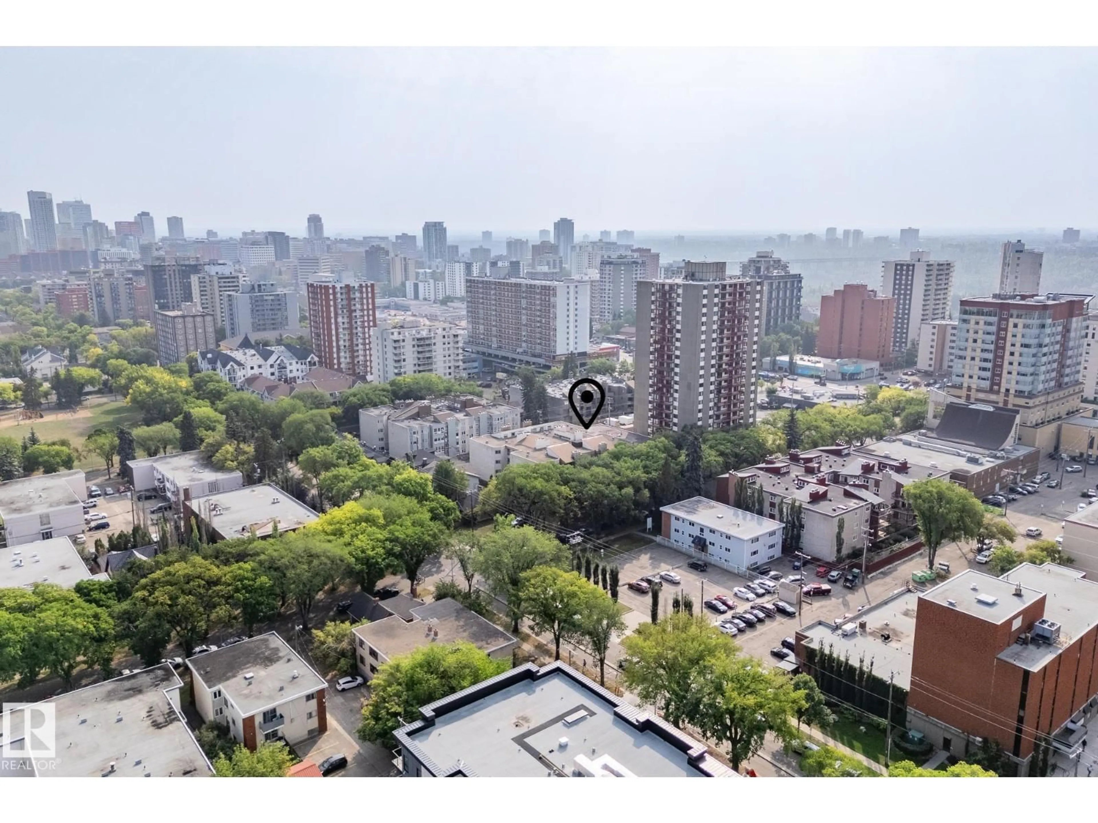 A pic from outside/outdoor area/front of a property/back of a property/a pic from drone, city buildings view from balcony for #305 - 10171 119 ST, Edmonton Alberta T5K1Z1