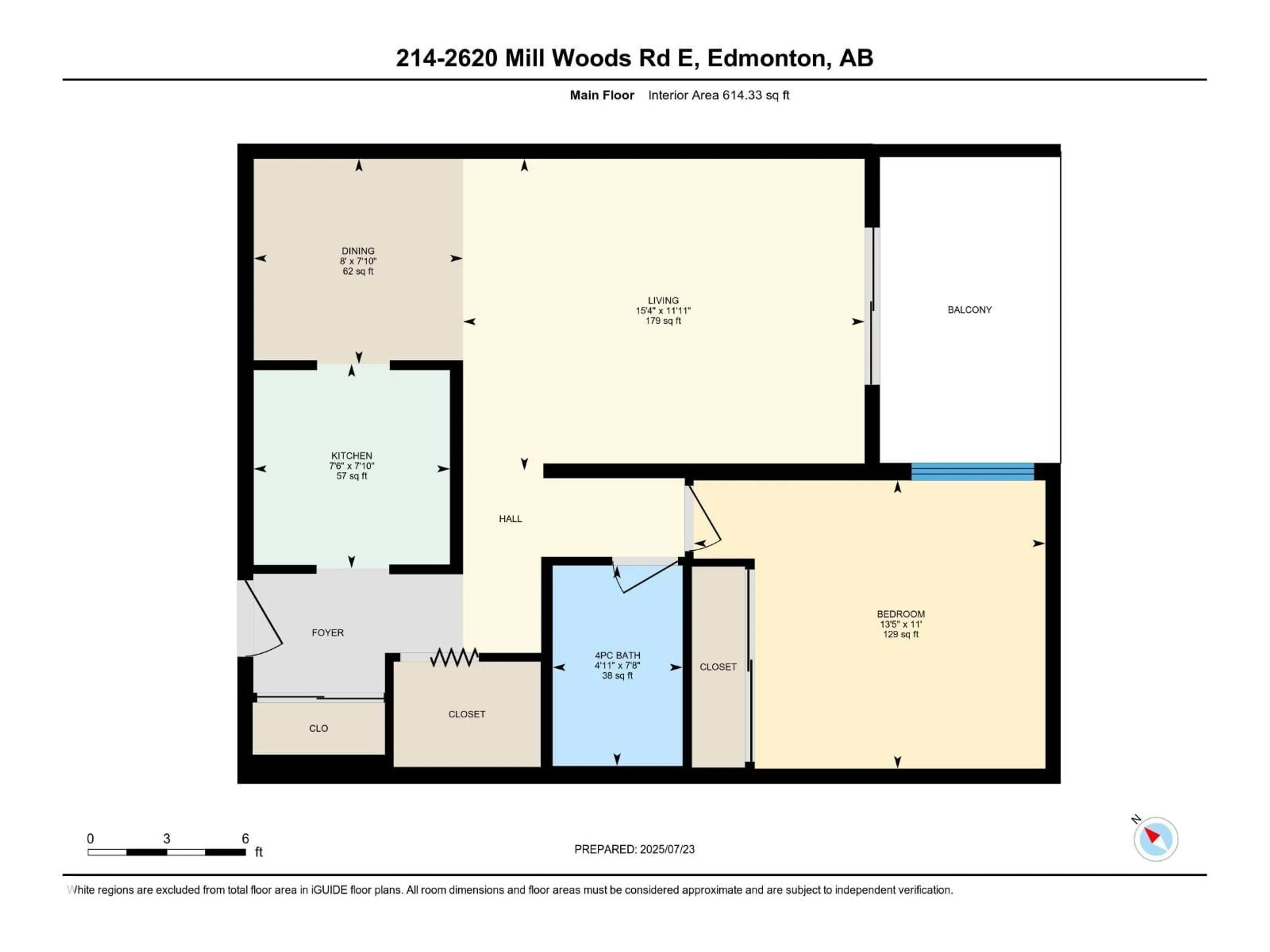 Floor plan for #214 - 2620 MILL WOODS E, Edmonton Alberta T6L5K6