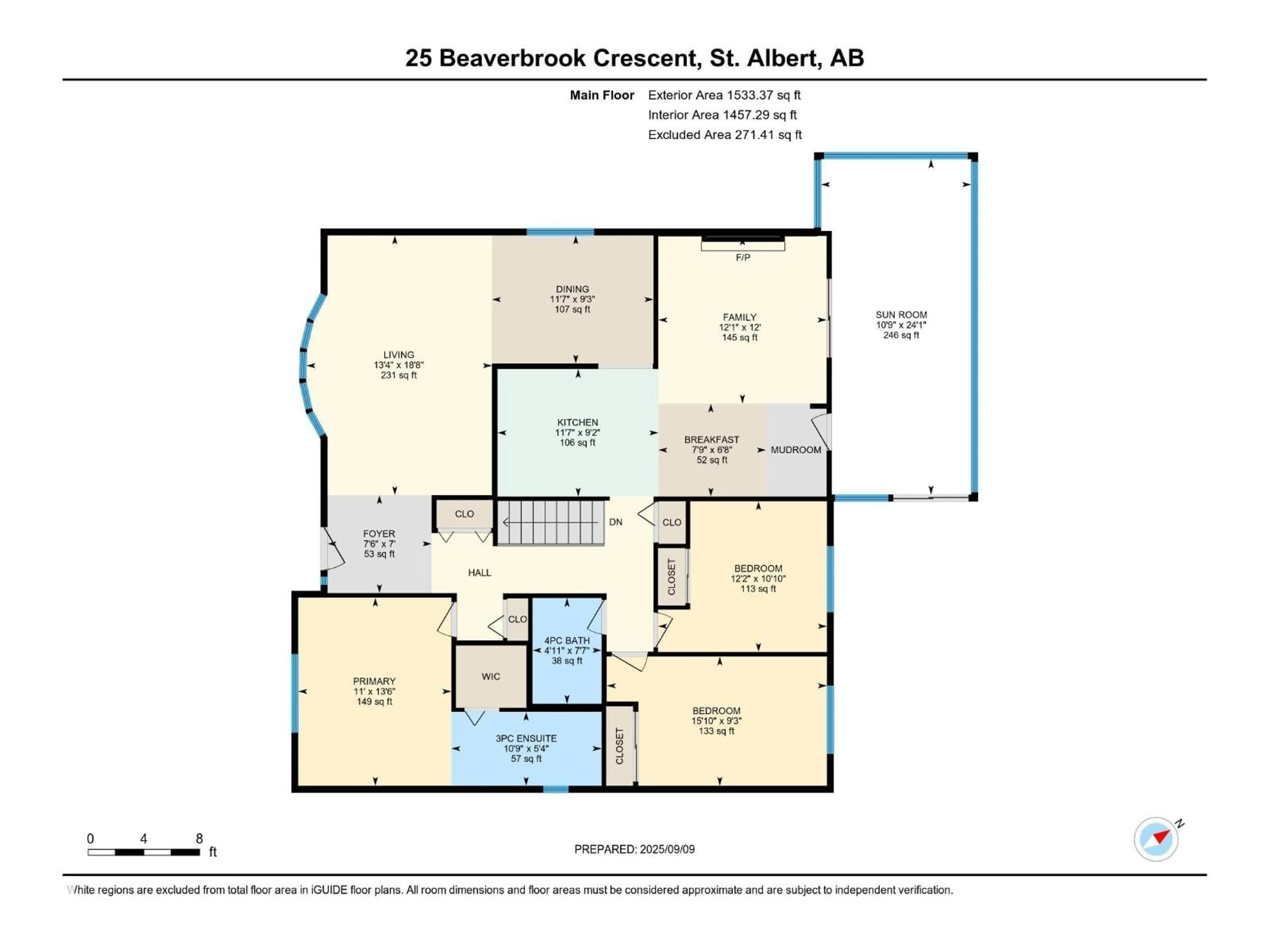 Floor plan for 25 BEAVERBROOK CR, St. Albert Alberta T8N2L3
