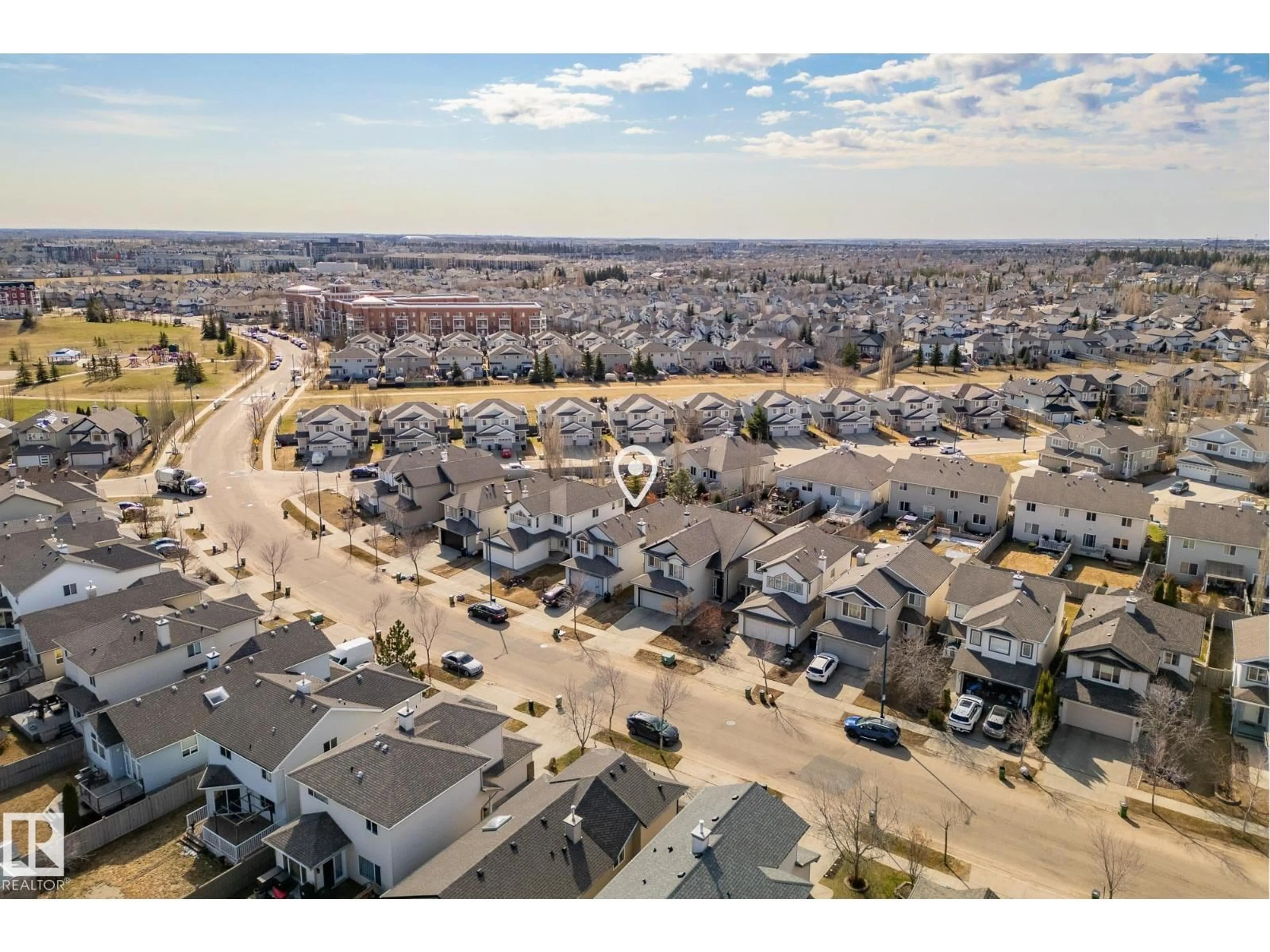 A pic from outside/outdoor area/front of a property/back of a property/a pic from drone, street for 345 MACEWAN RD, Edmonton Alberta T6W1V8