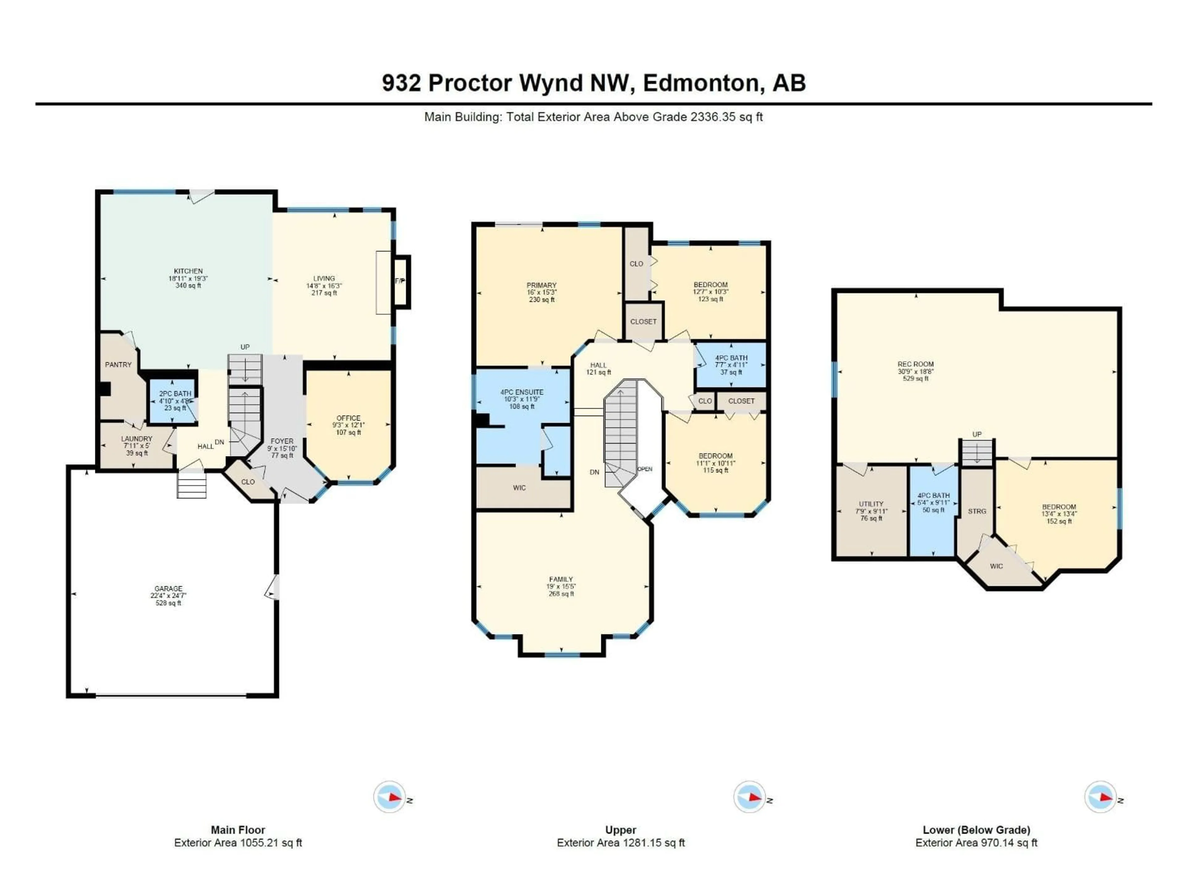 Floor plan for 932 PROCTOR WD, Edmonton Alberta T5T6N6