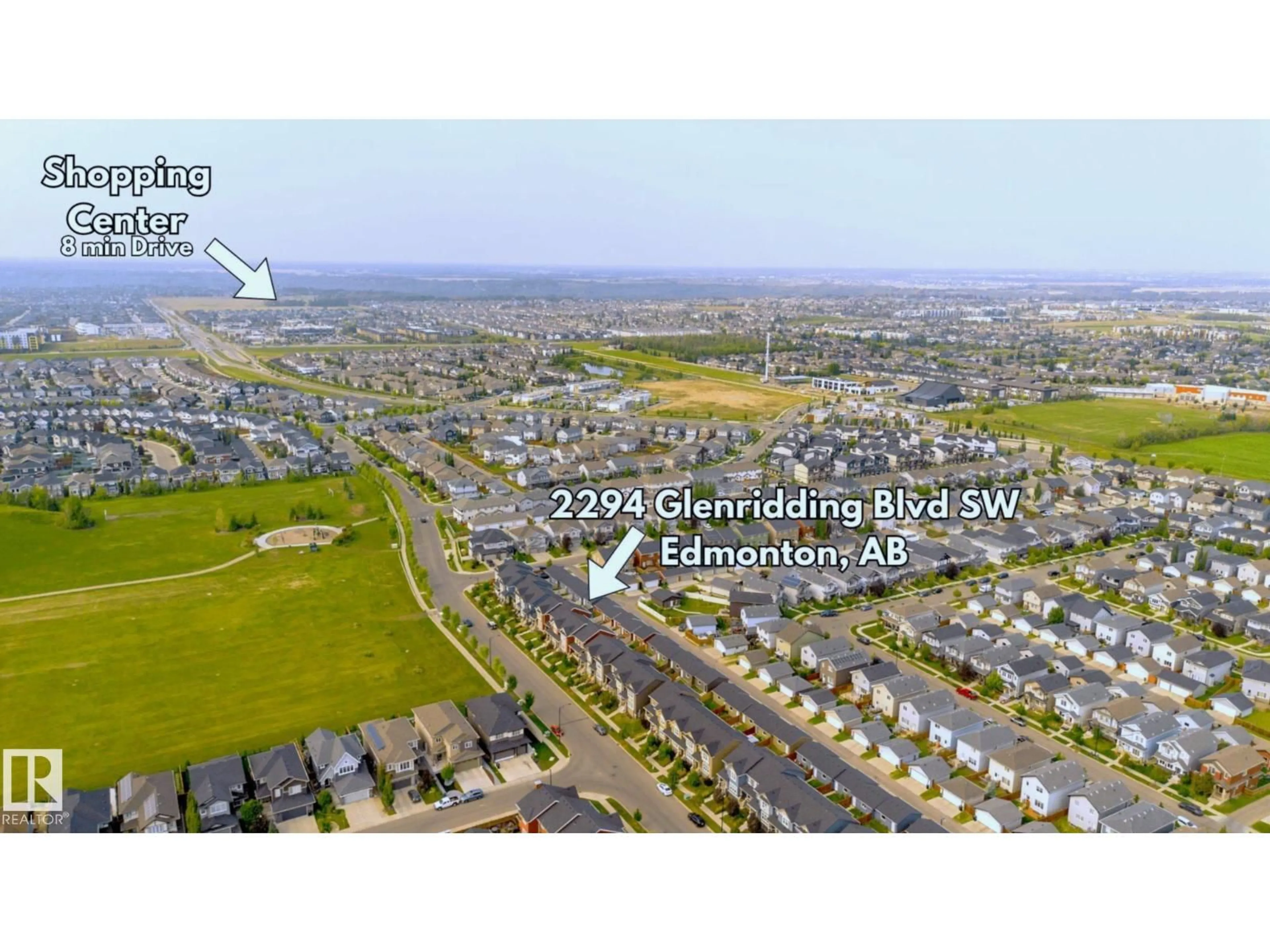A pic from outside/outdoor area/front of a property/back of a property/a pic from drone, street for 2294 GLENRIDDING BV, Edmonton Alberta T6W3P5