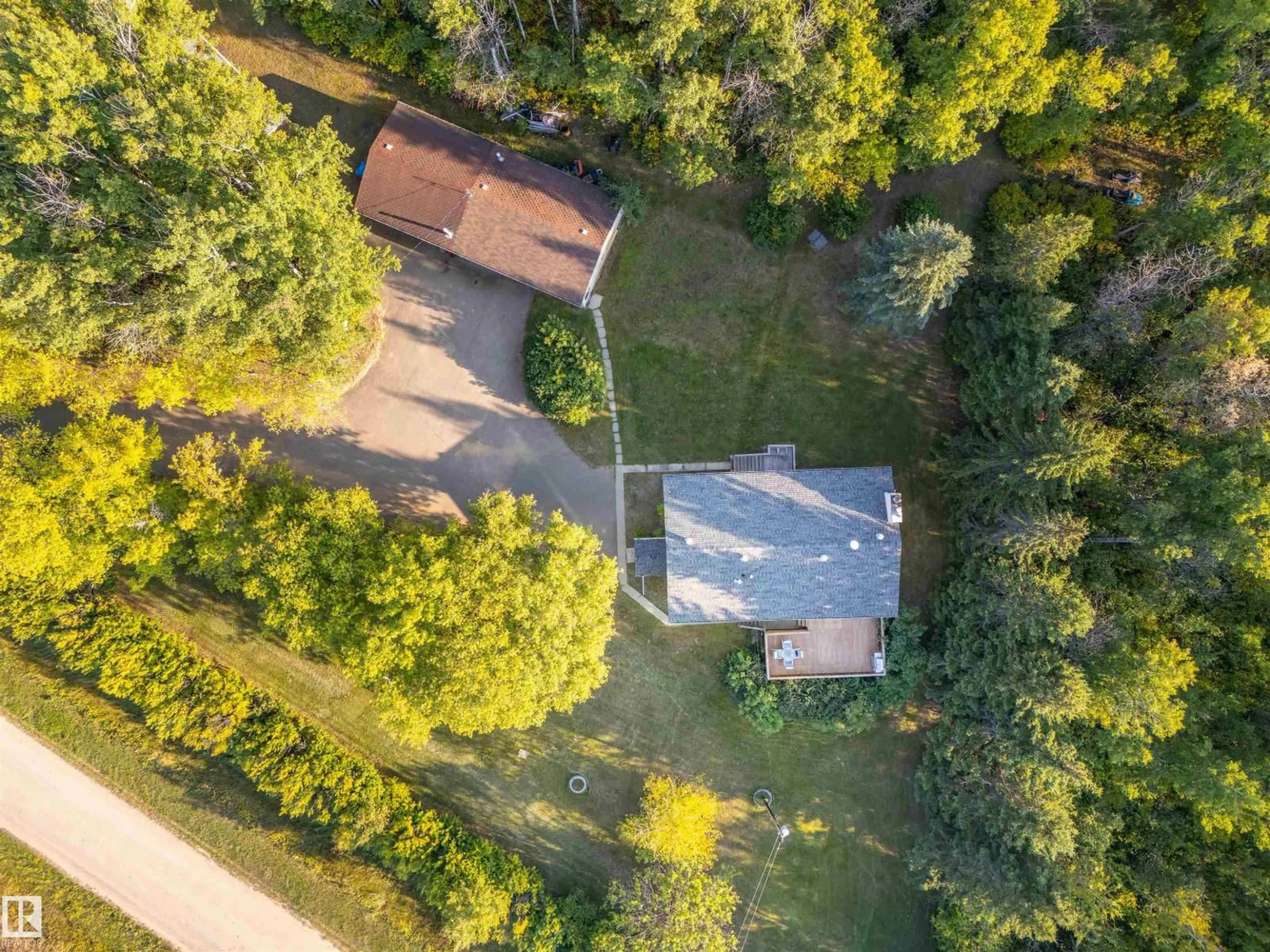 A pic from outside/outdoor area/front of a property/back of a property/a pic from drone, forest/trees view for 42217 TWP RD 624, Rural Bonnyville M.D. Alberta T9M1P2