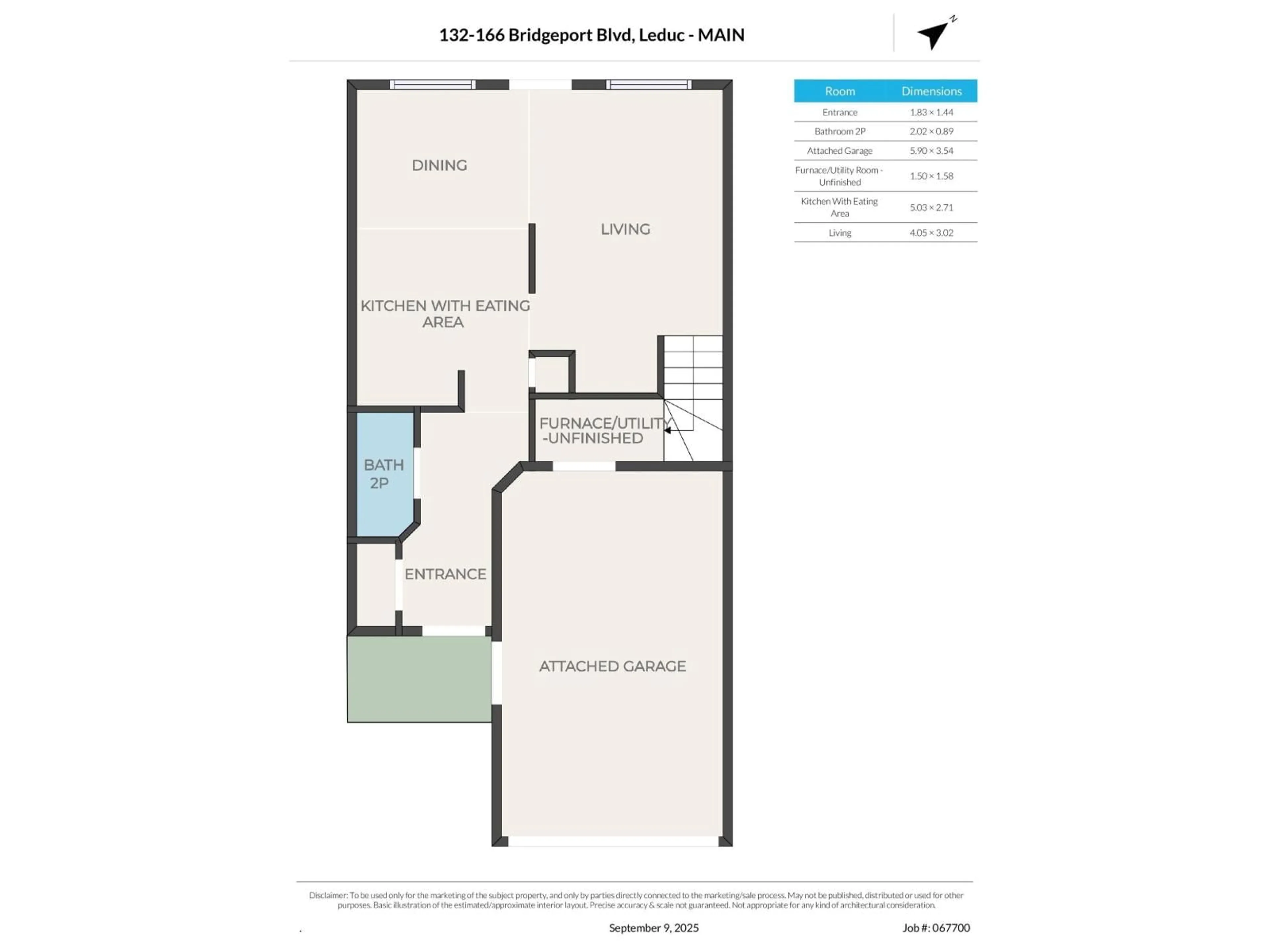 Floor plan for 132 166 BRIDGEPORT BV, Leduc Alberta T9E8K8