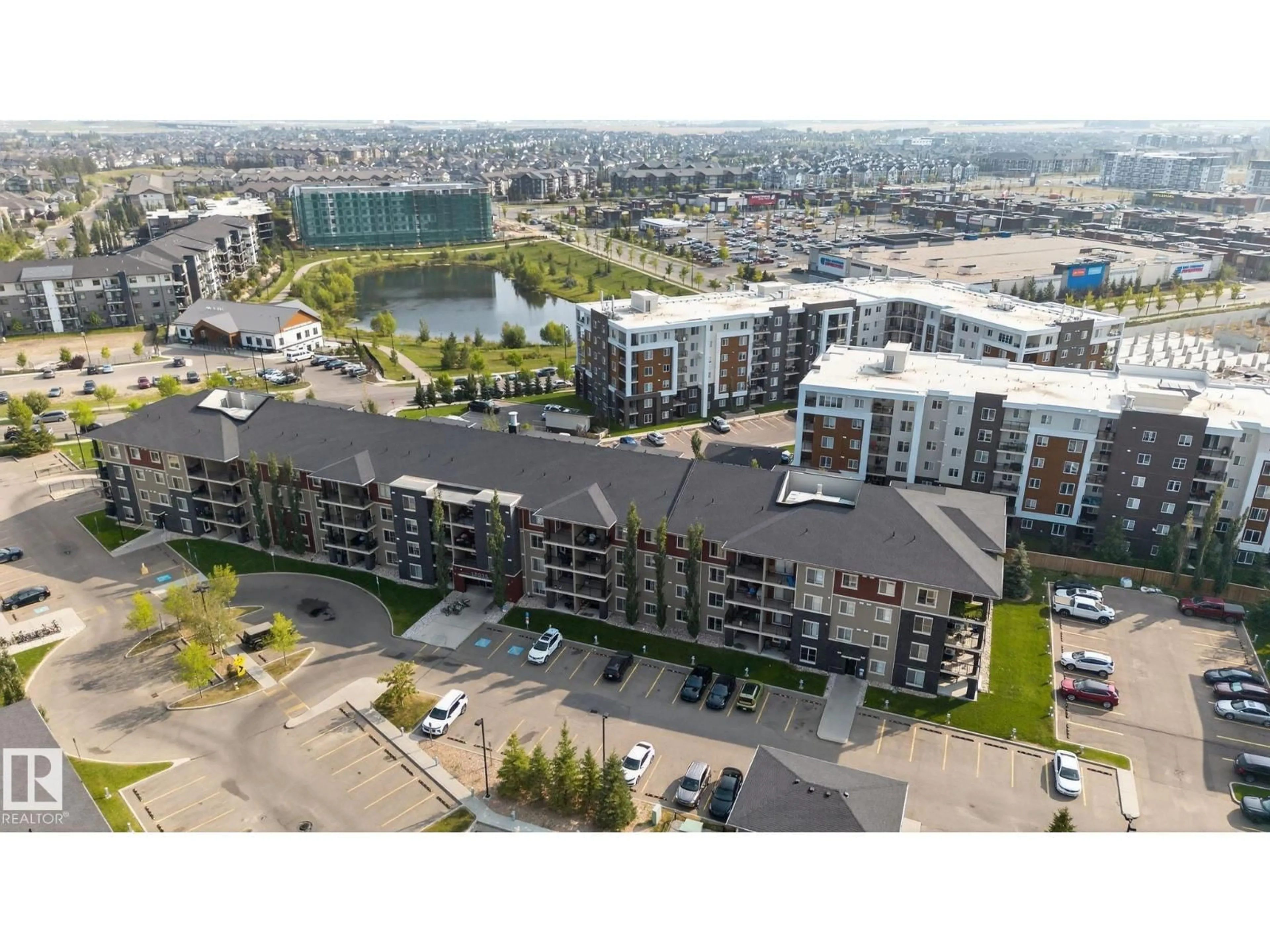 A pic from outside/outdoor area/front of a property/back of a property/a pic from drone, city buildings view from balcony for #414 - 12035 22 AV, Edmonton Alberta T6W2X9