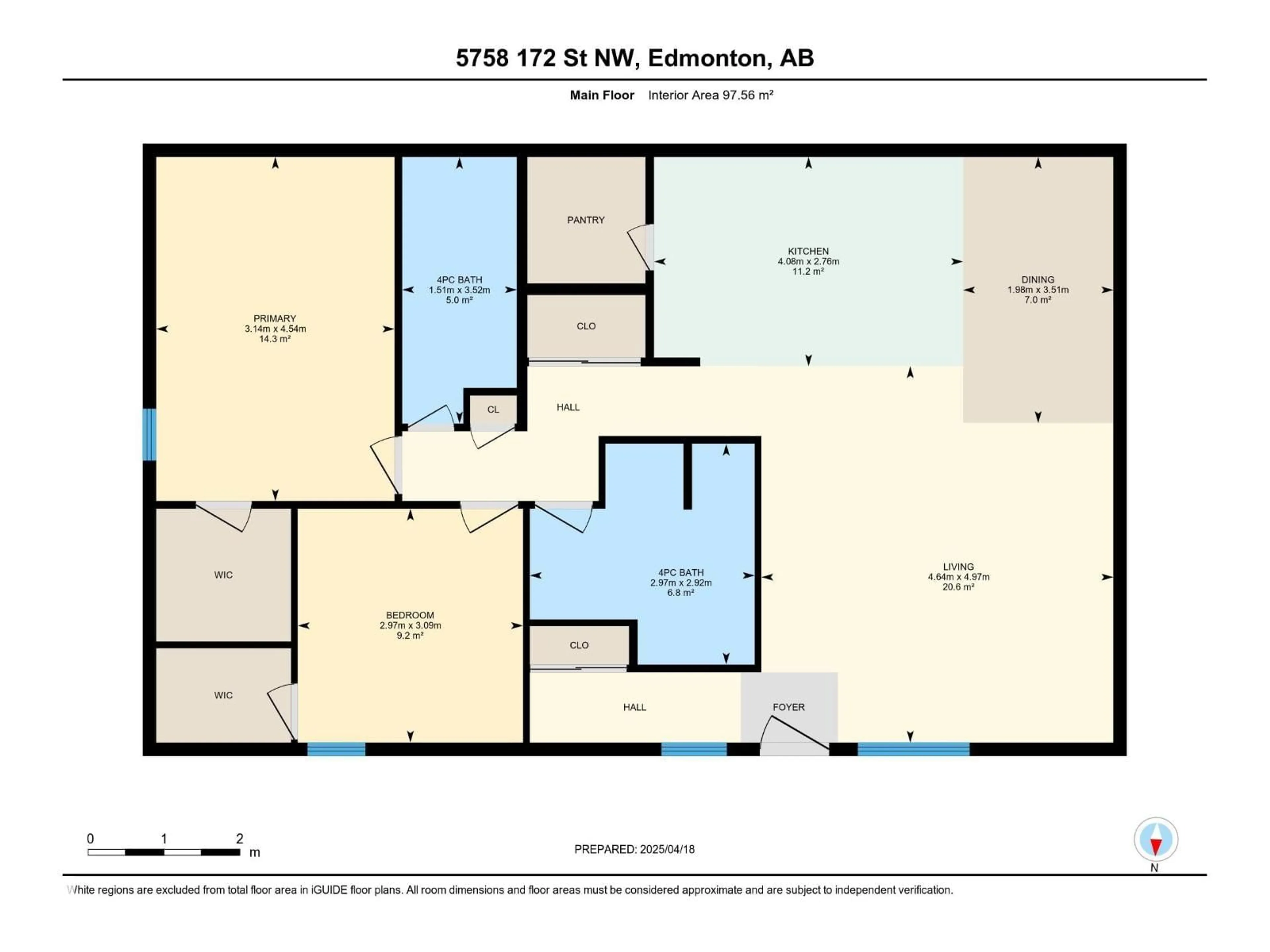 Floor plan for NW - 5758 172 ST, Edmonton Alberta T6M1B4