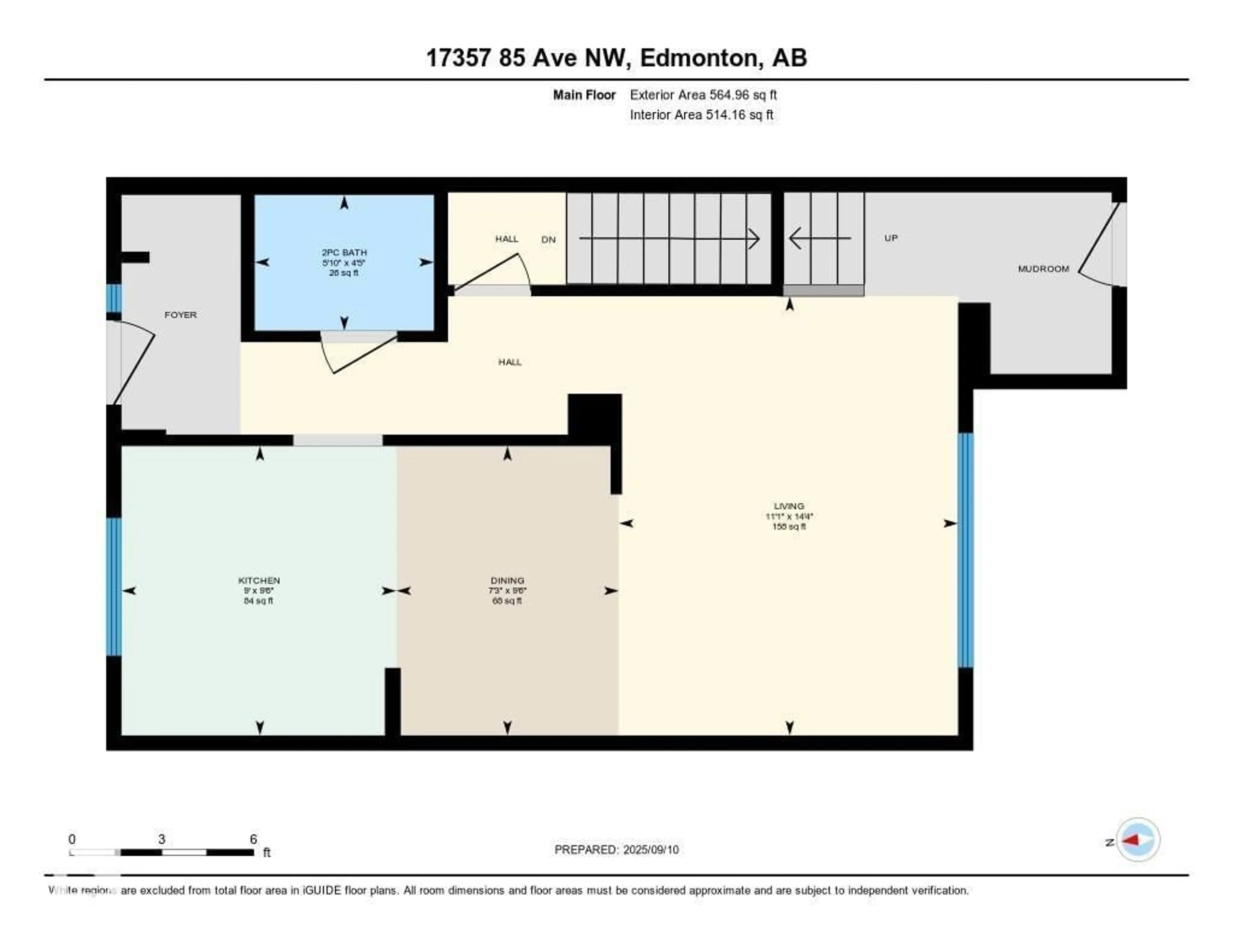 Floor plan for 17357 85 AV, Edmonton Alberta T5T0P7