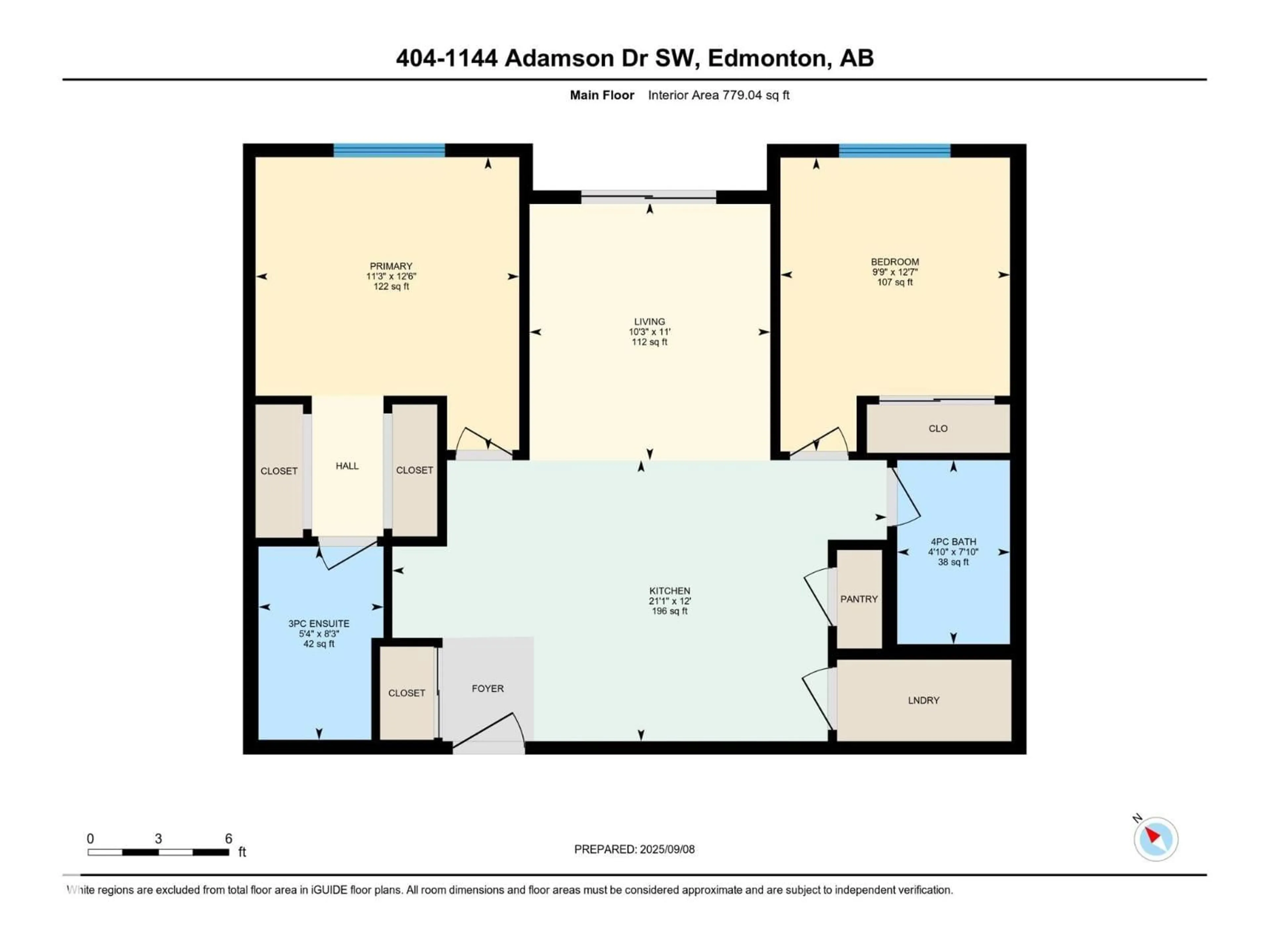 Floor plan for #404 - 1144 ADAMSON DR, Edmonton Alberta T6W2X7