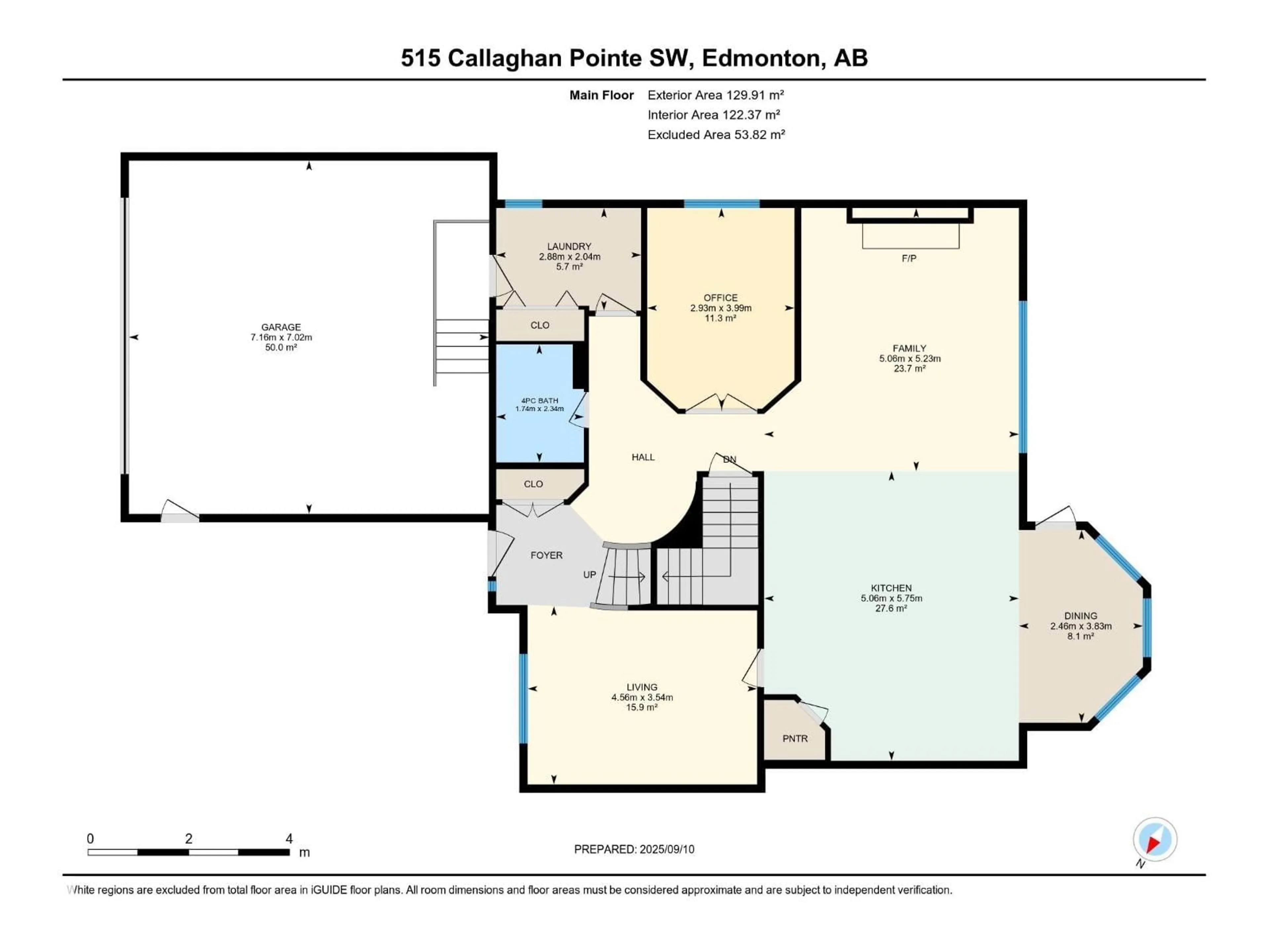 Floor plan for 515 CALLAGHAN PT SW, Edmonton Alberta T6W0G4