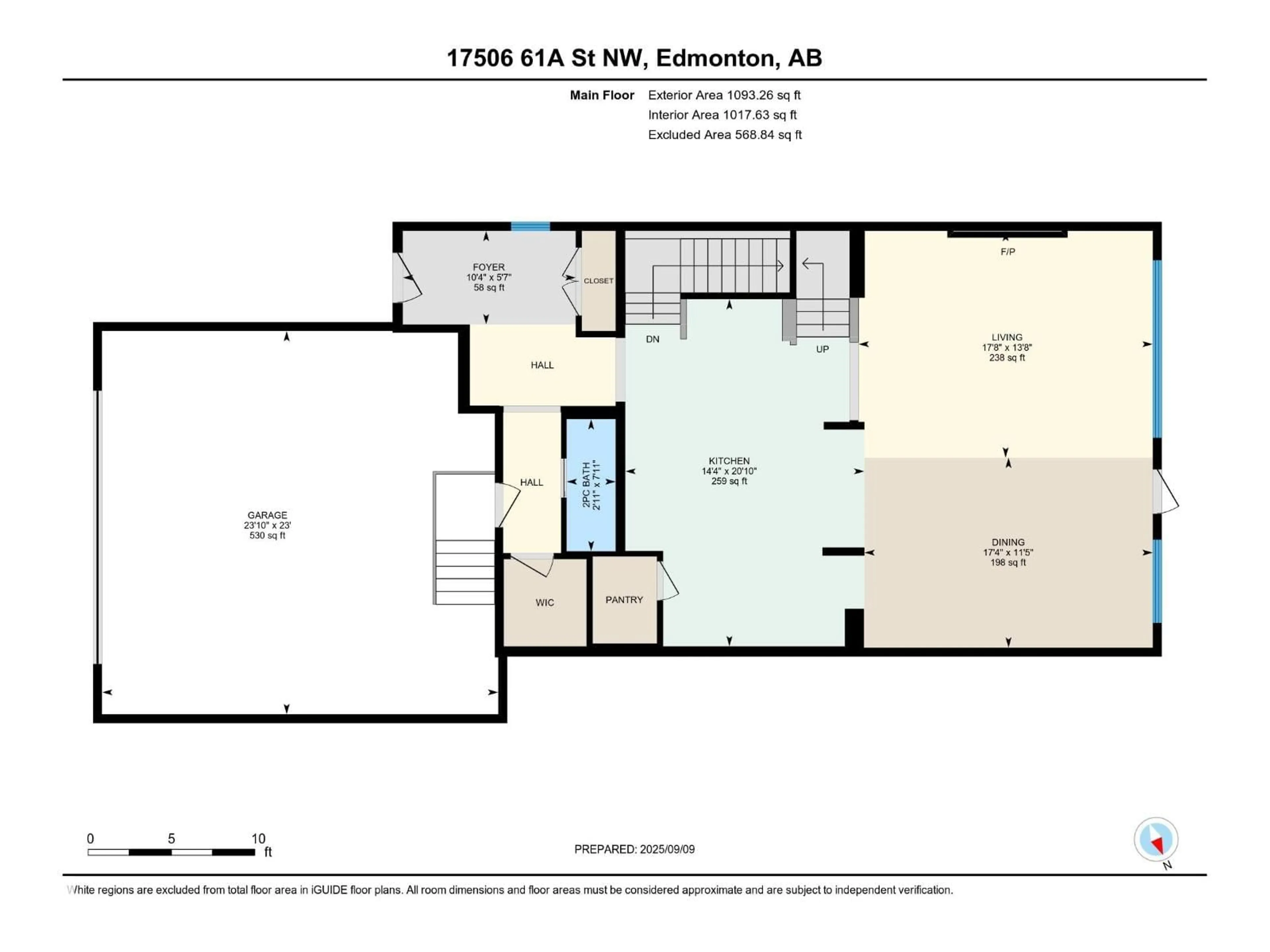 Floor plan for 17506 61A ST, Edmonton Alberta T5Y3P2