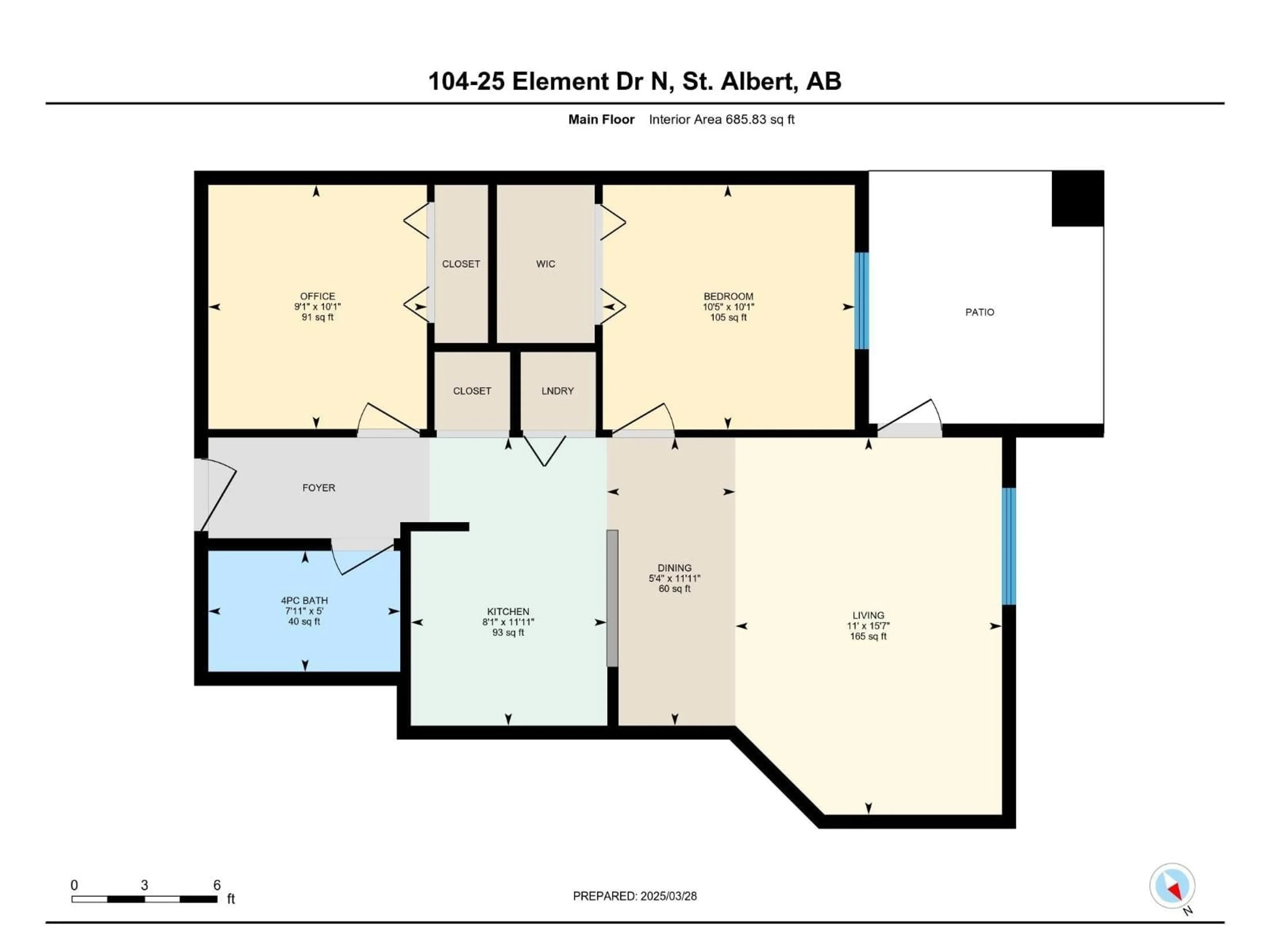 Floor plan for #104 - 25 ELEMENT DR, St. Albert Alberta T8N7S1