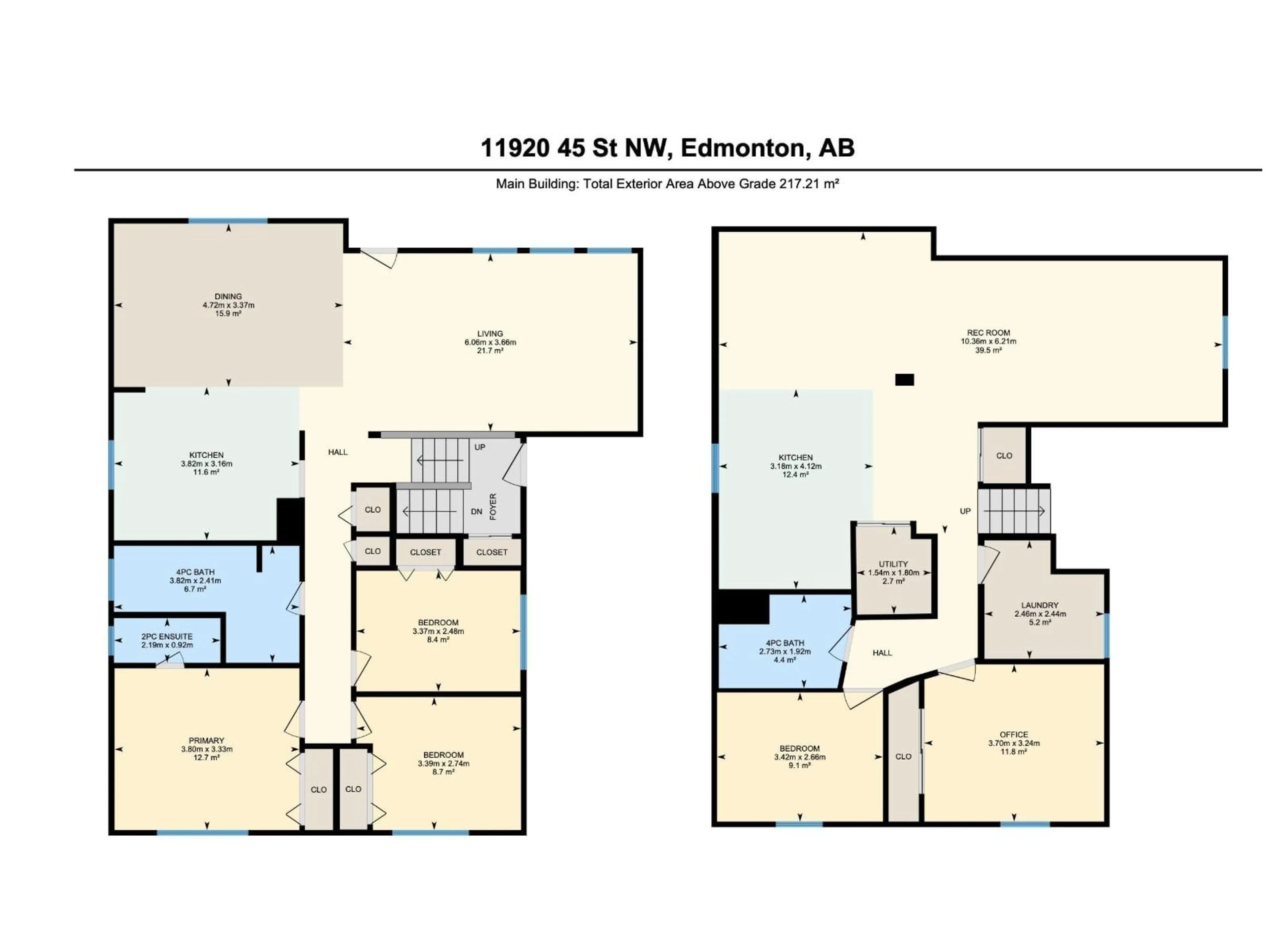Floor plan for 11920 45 ST, Edmonton Alberta T5W2T6