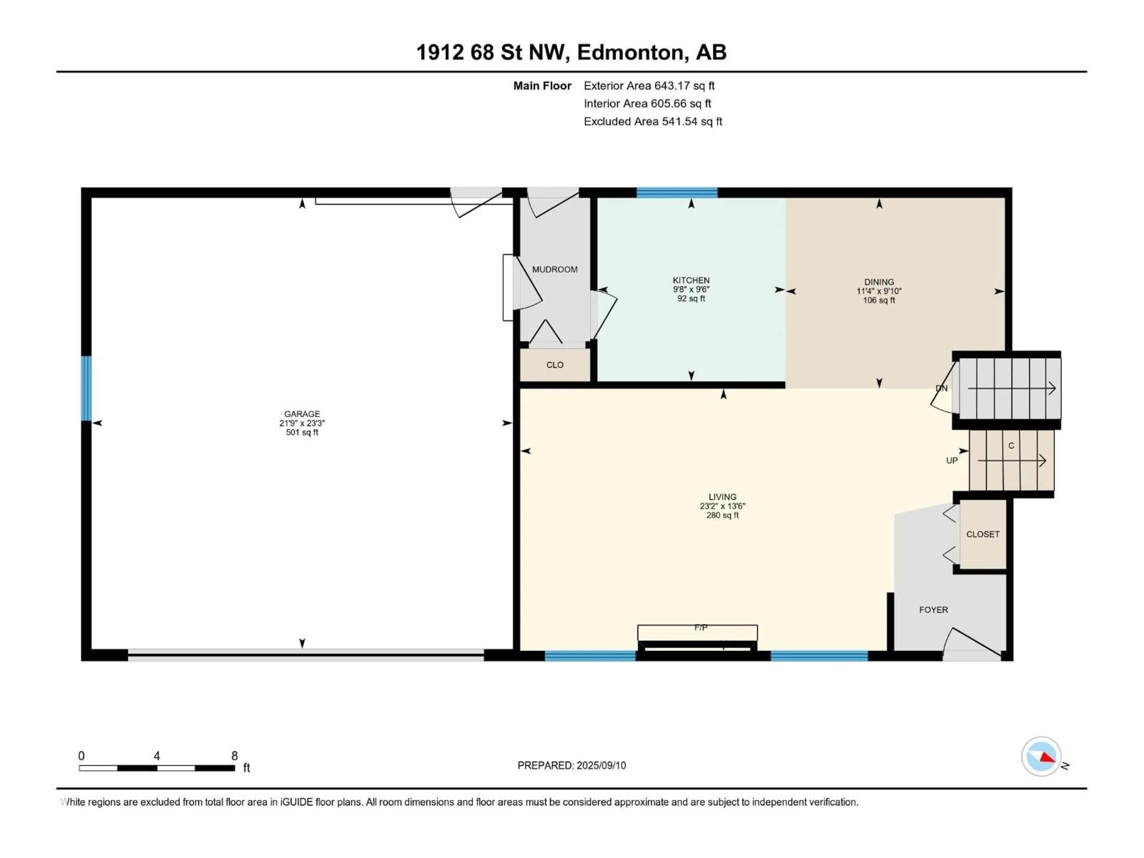Floor plan for 1912 68 STREET, Edmonton Alberta T5K2J4