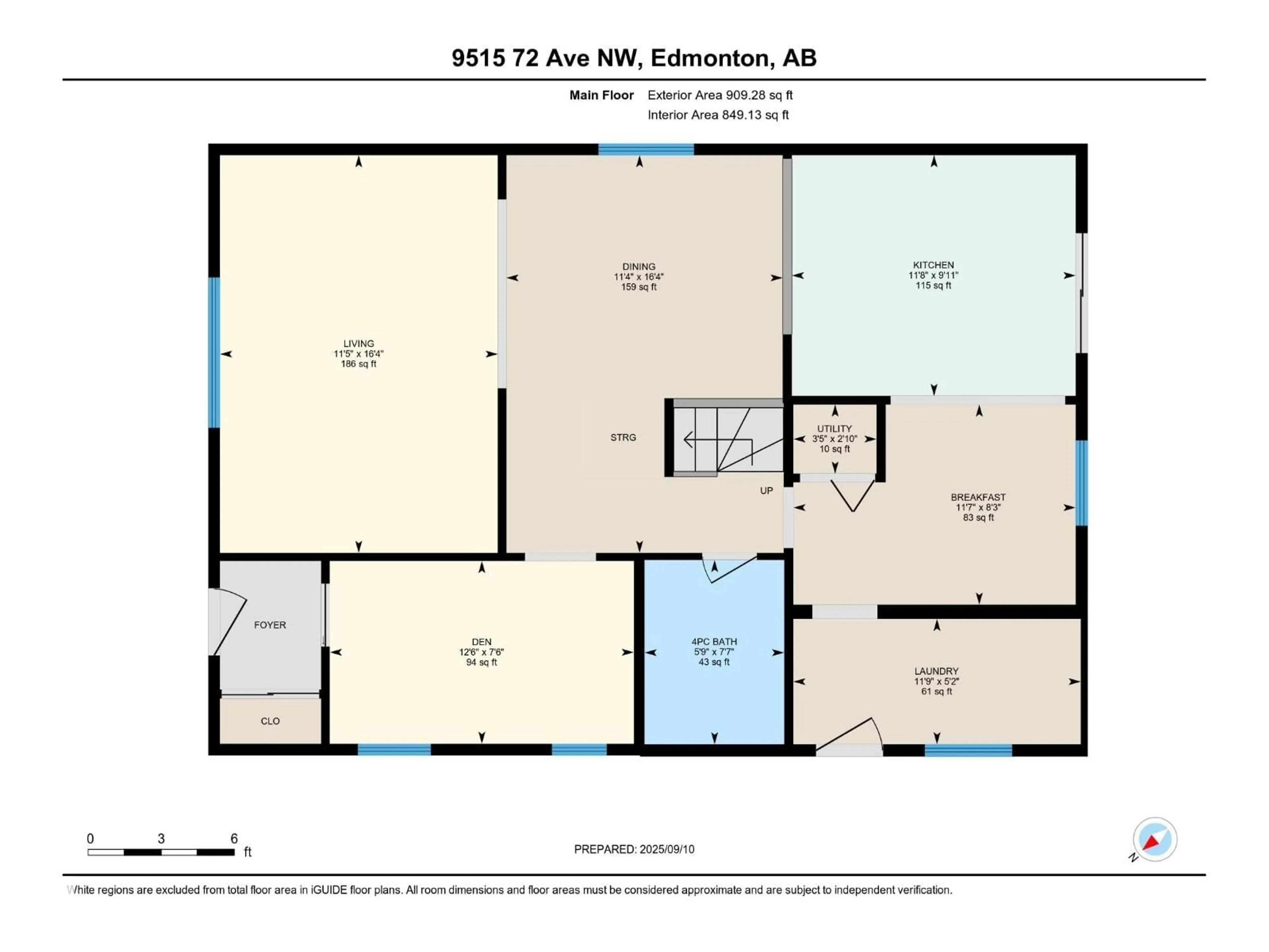 Floor plan for 9514 72 AV, Edmonton Alberta T6E0Y4