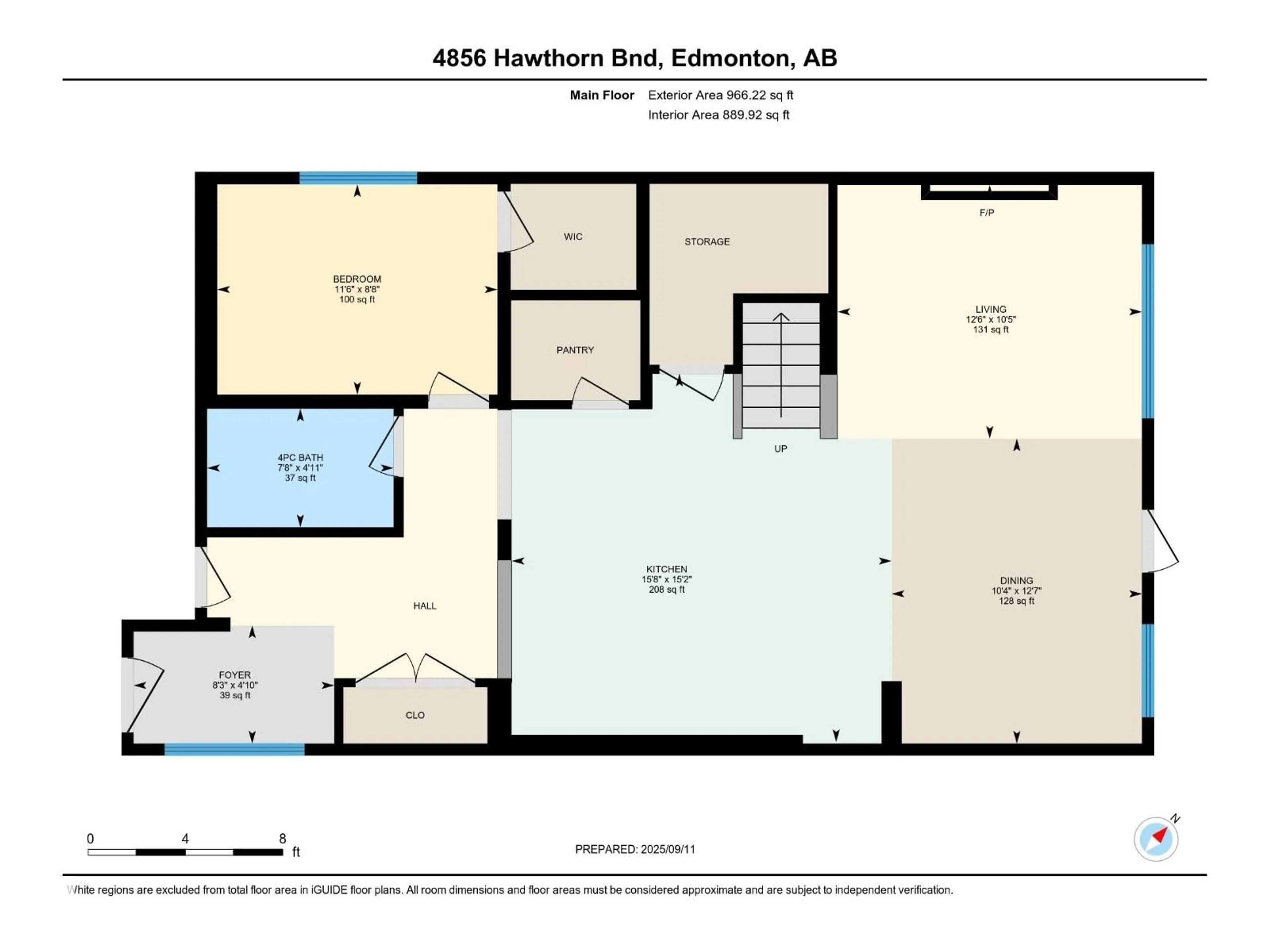 Floor plan for SW - 4856 HAWTHORN BN, Edmonton Alberta T6X3A9