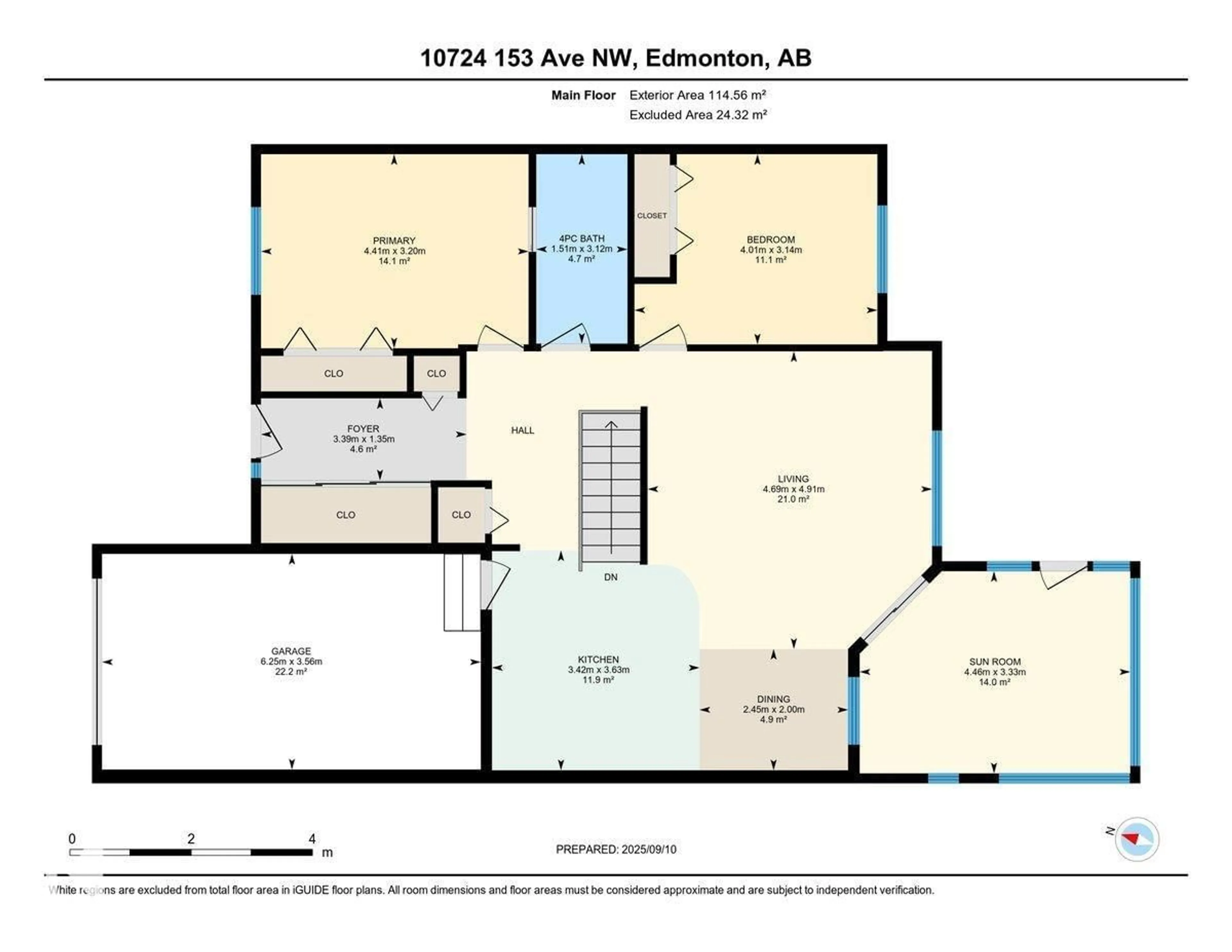 Floor plan for 10724 153 AV, Edmonton Alberta T5X5T9