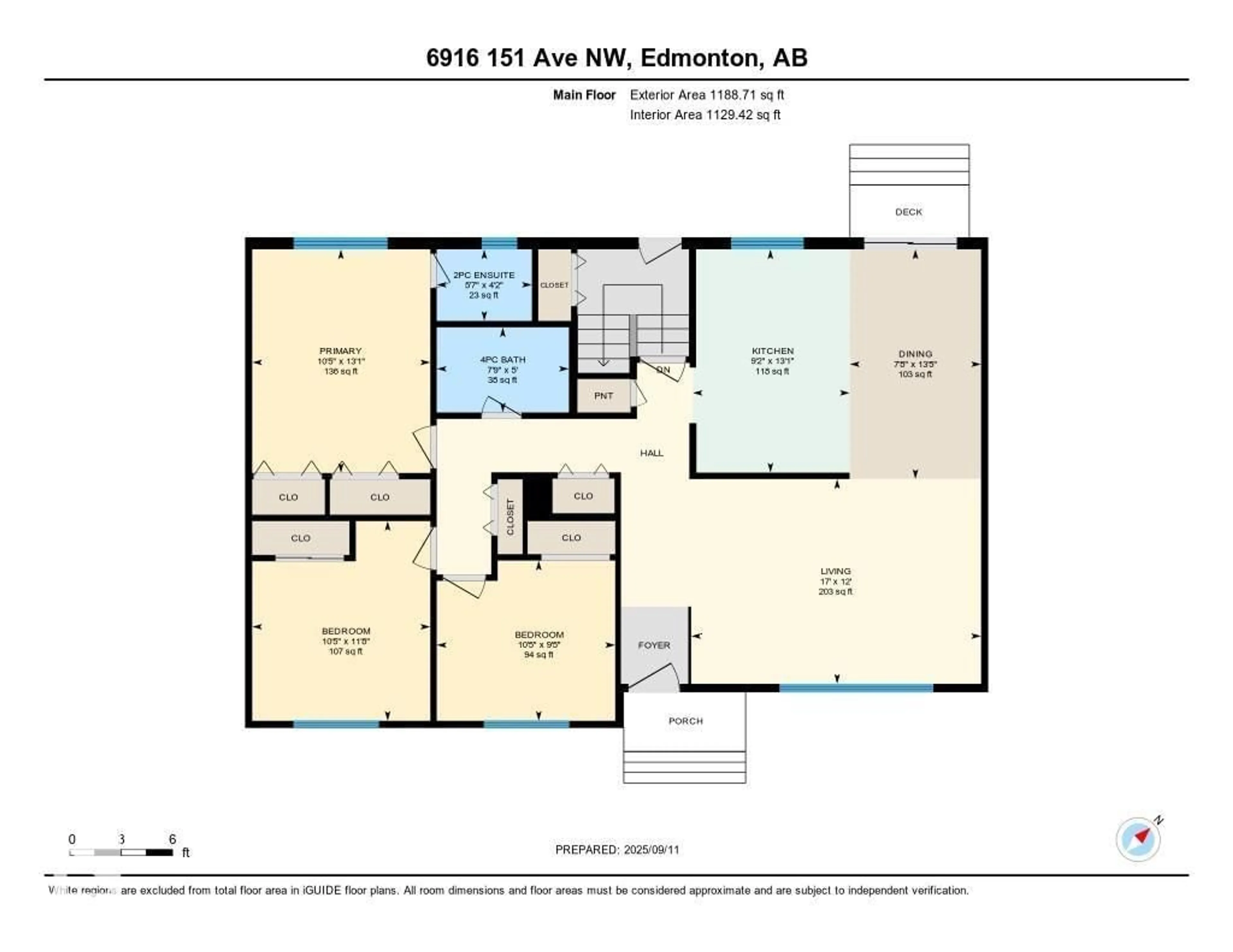 Floor plan for 6916 151 AV, Edmonton Alberta T5C2Y7