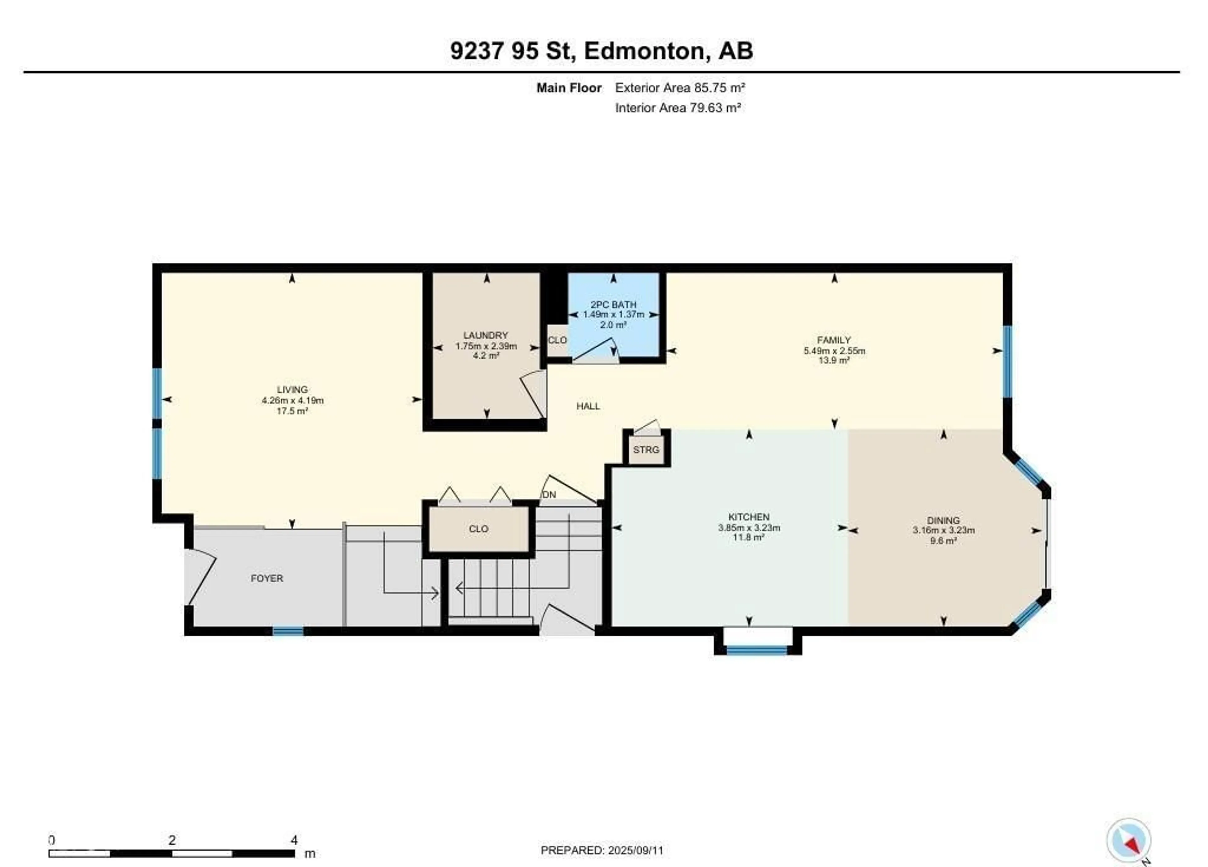 Floor plan for NW - 9237 95 ST, Edmonton Alberta T6C3W9