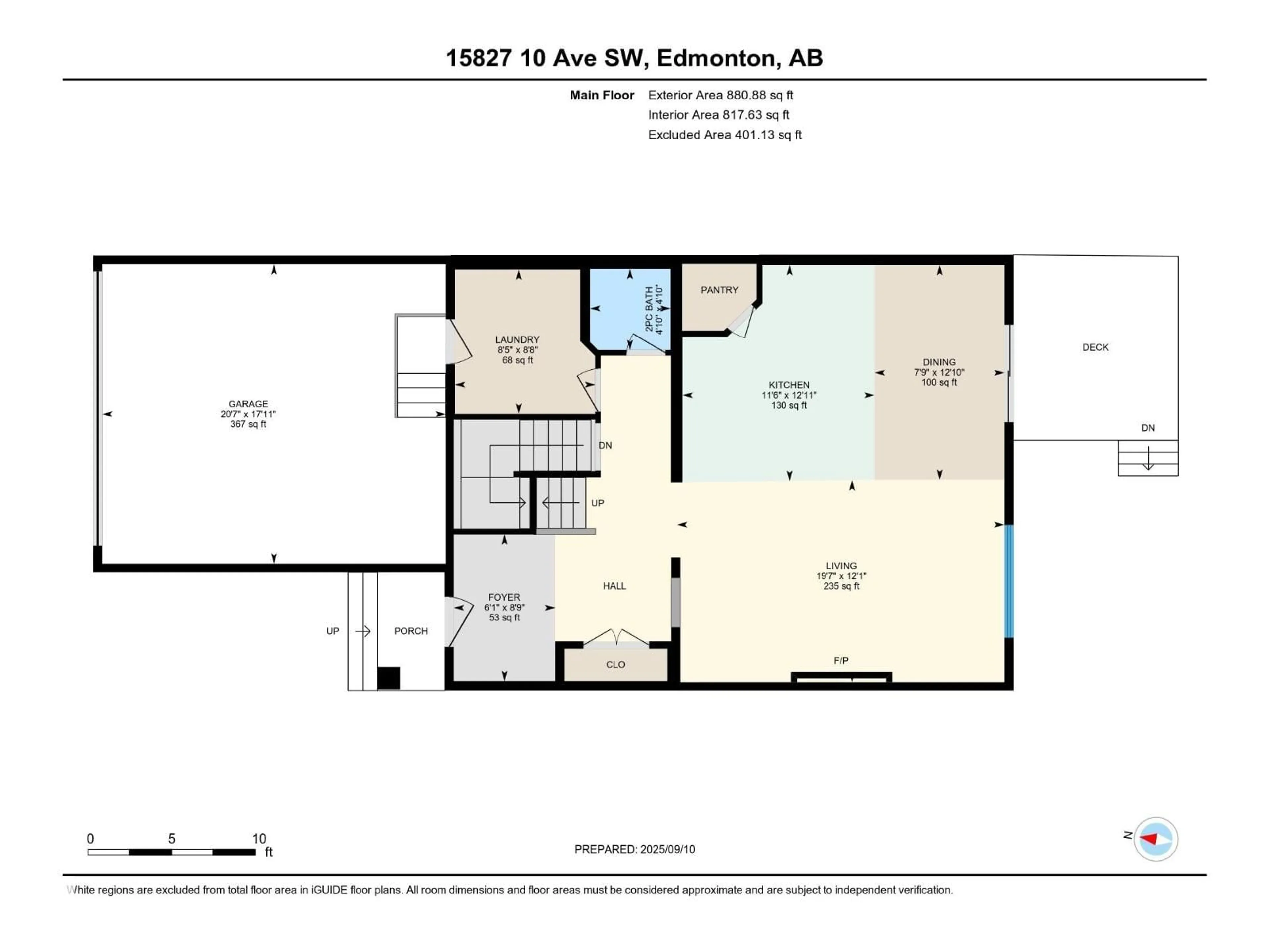 Floor plan for SW - 15827 10 AV, Edmonton Alberta T6W2H2