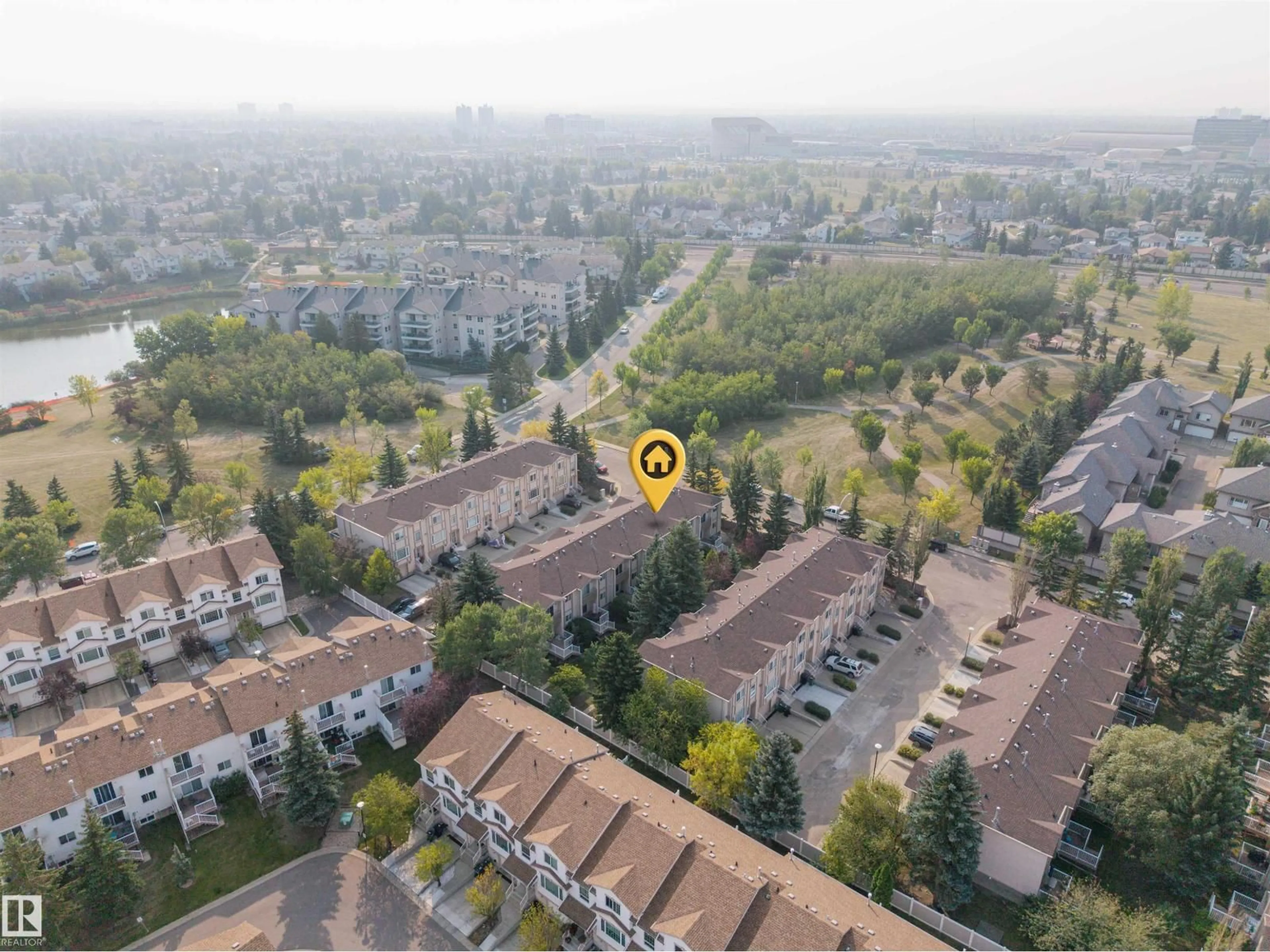 A pic from outside/outdoor area/front of a property/back of a property/a pic from drone, city buildings view from balcony for 17622 96 AV, Edmonton Alberta T5T6C2
