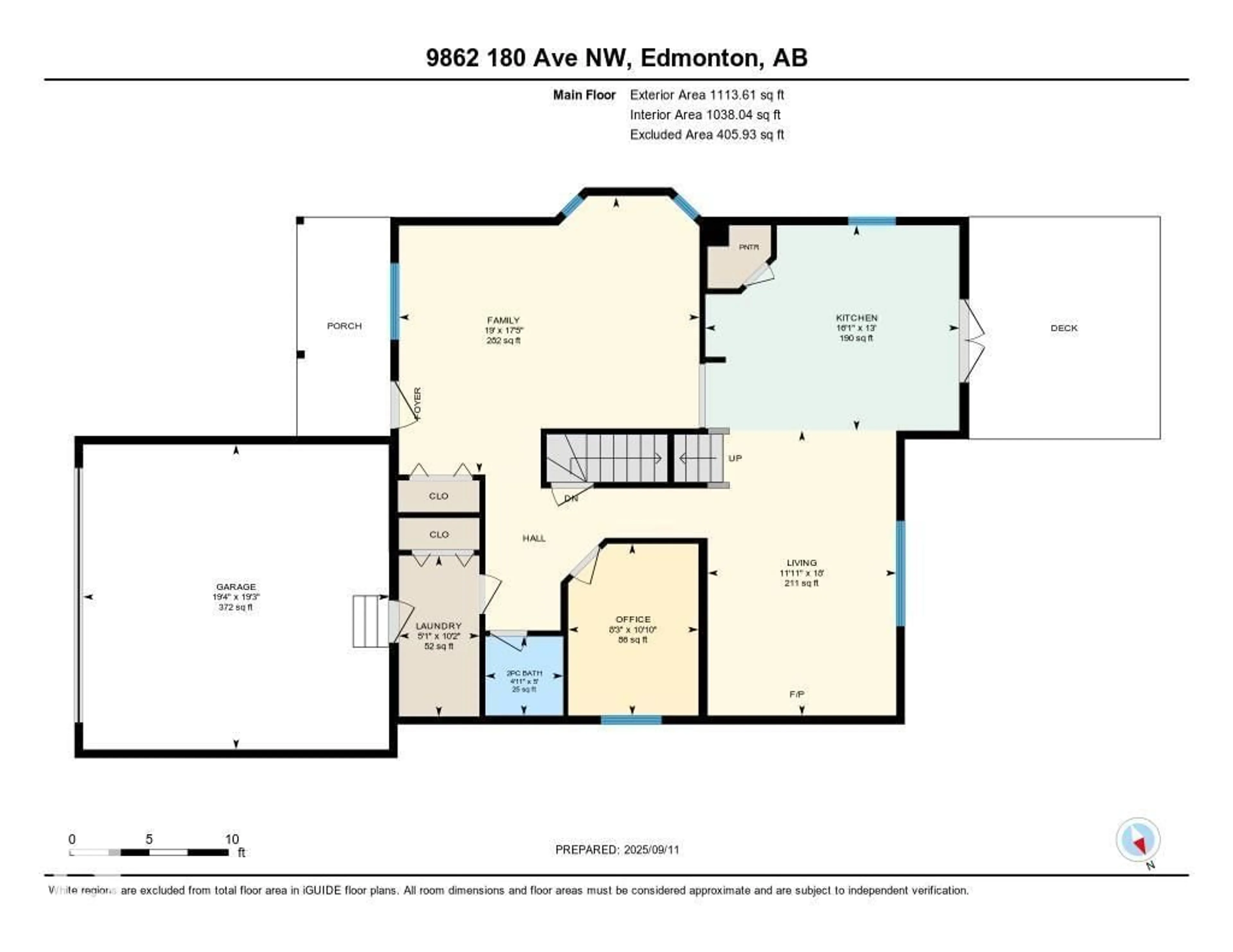 Floor plan for 9862 180 AV, Edmonton Alberta T5X6A2