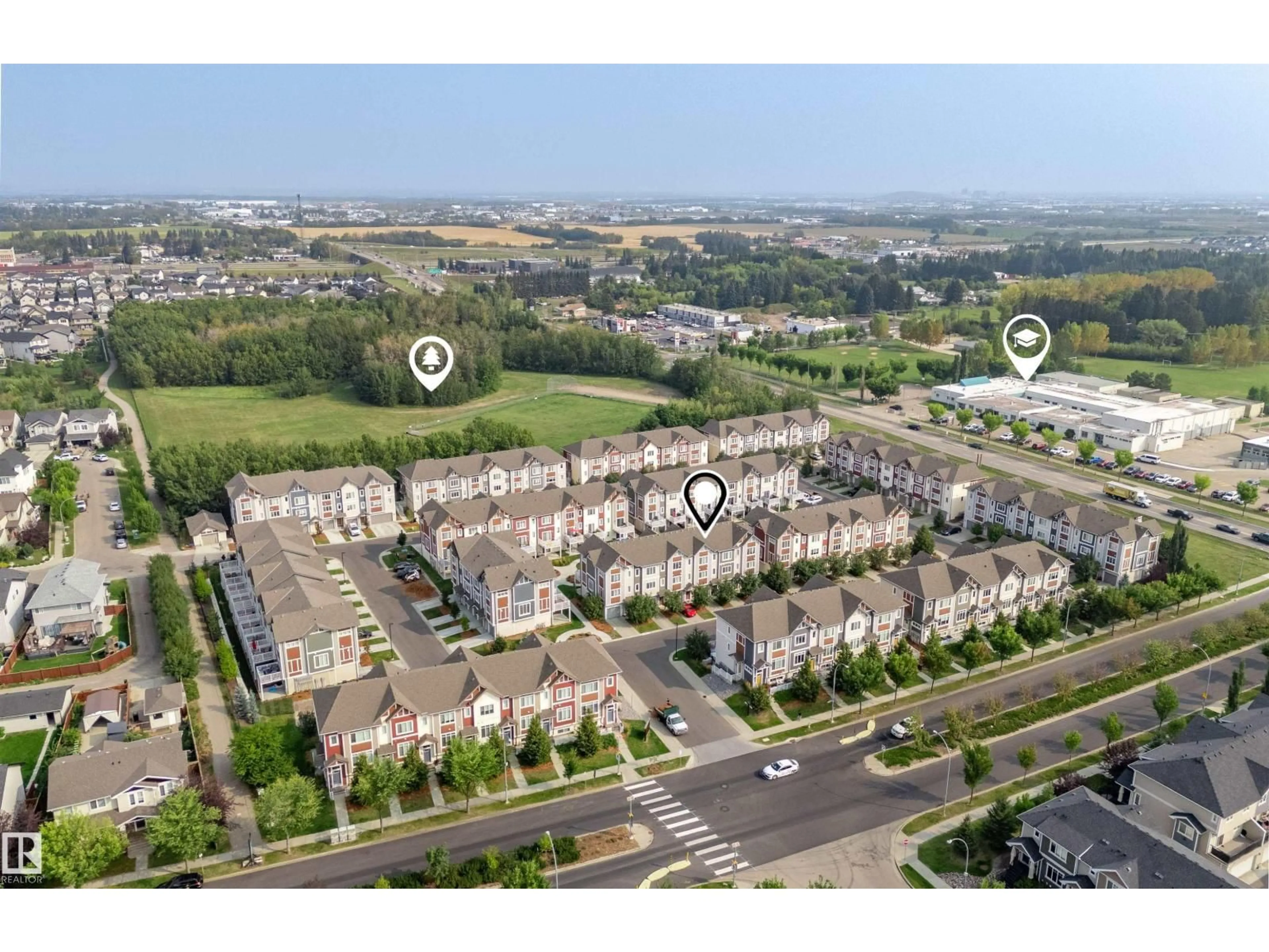 A pic from outside/outdoor area/front of a property/back of a property/a pic from drone, street for 320 - 74 SECORD BV, Edmonton Alberta T5T7E8
