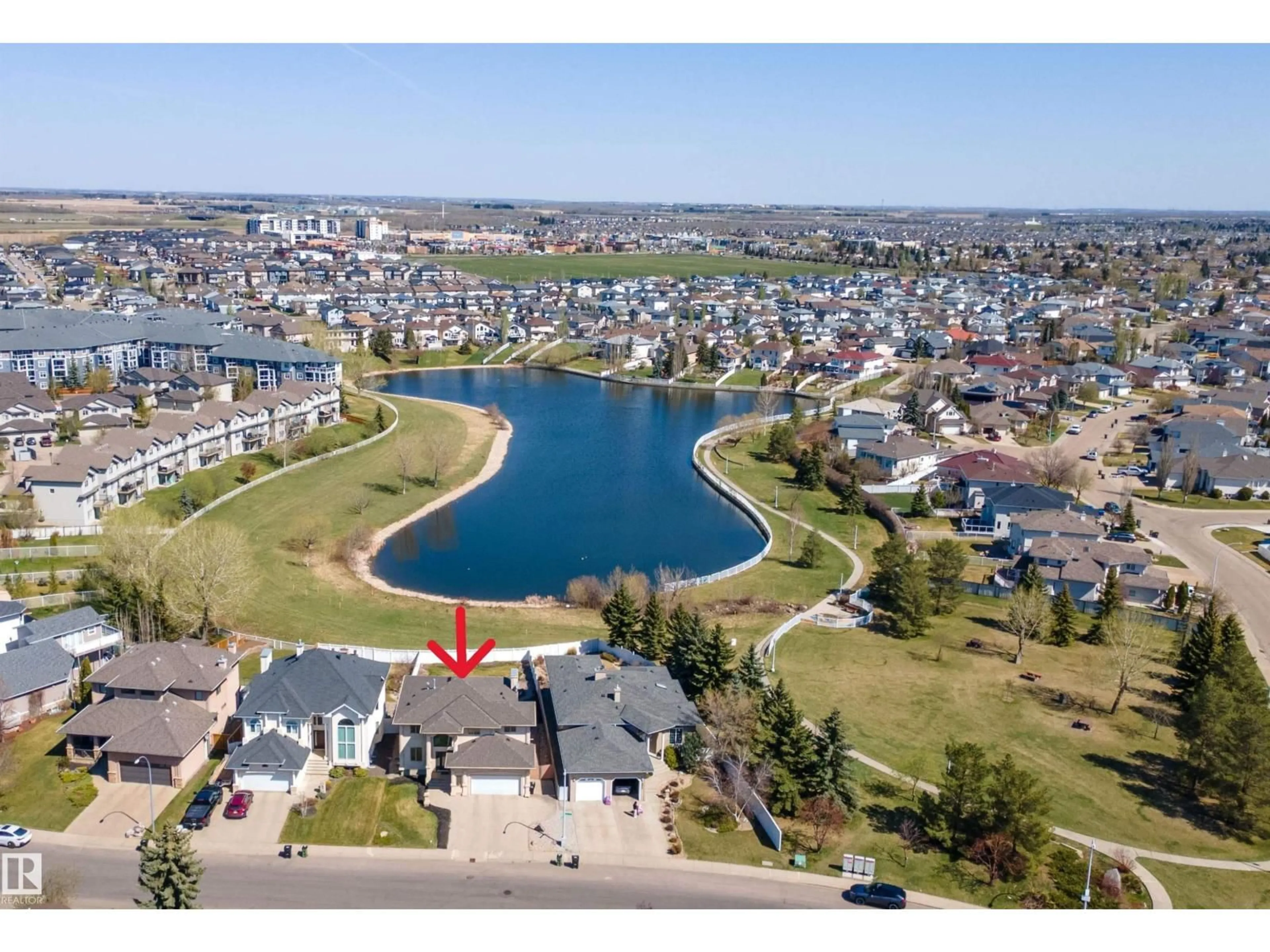 A pic from outside/outdoor area/front of a property/back of a property/a pic from drone, water/lake/river/ocean view for NW - 15903 132 ST, Edmonton Alberta T6V1E4