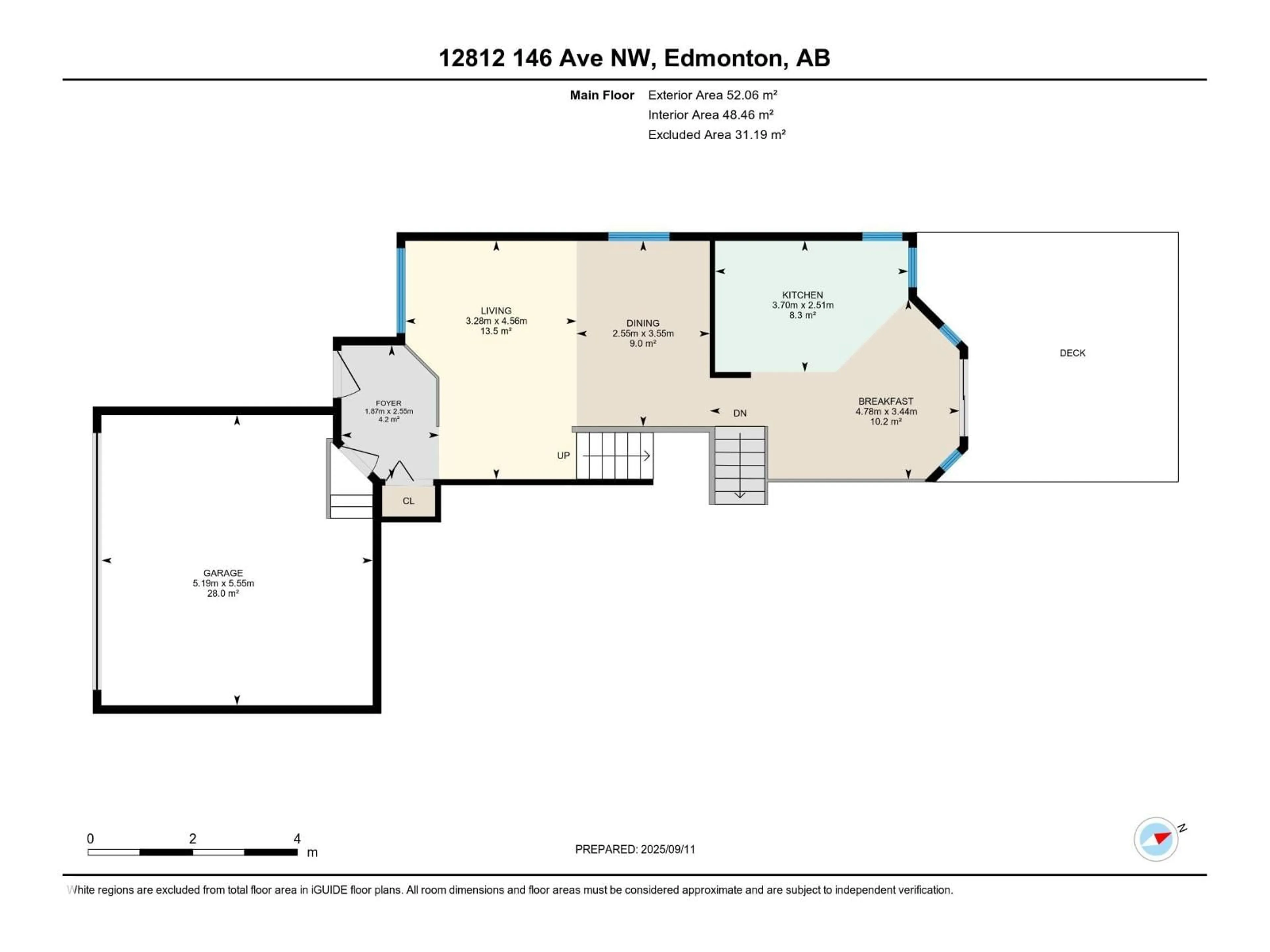 Floor plan for 12812 146 AV, Edmonton Alberta T6V1C5