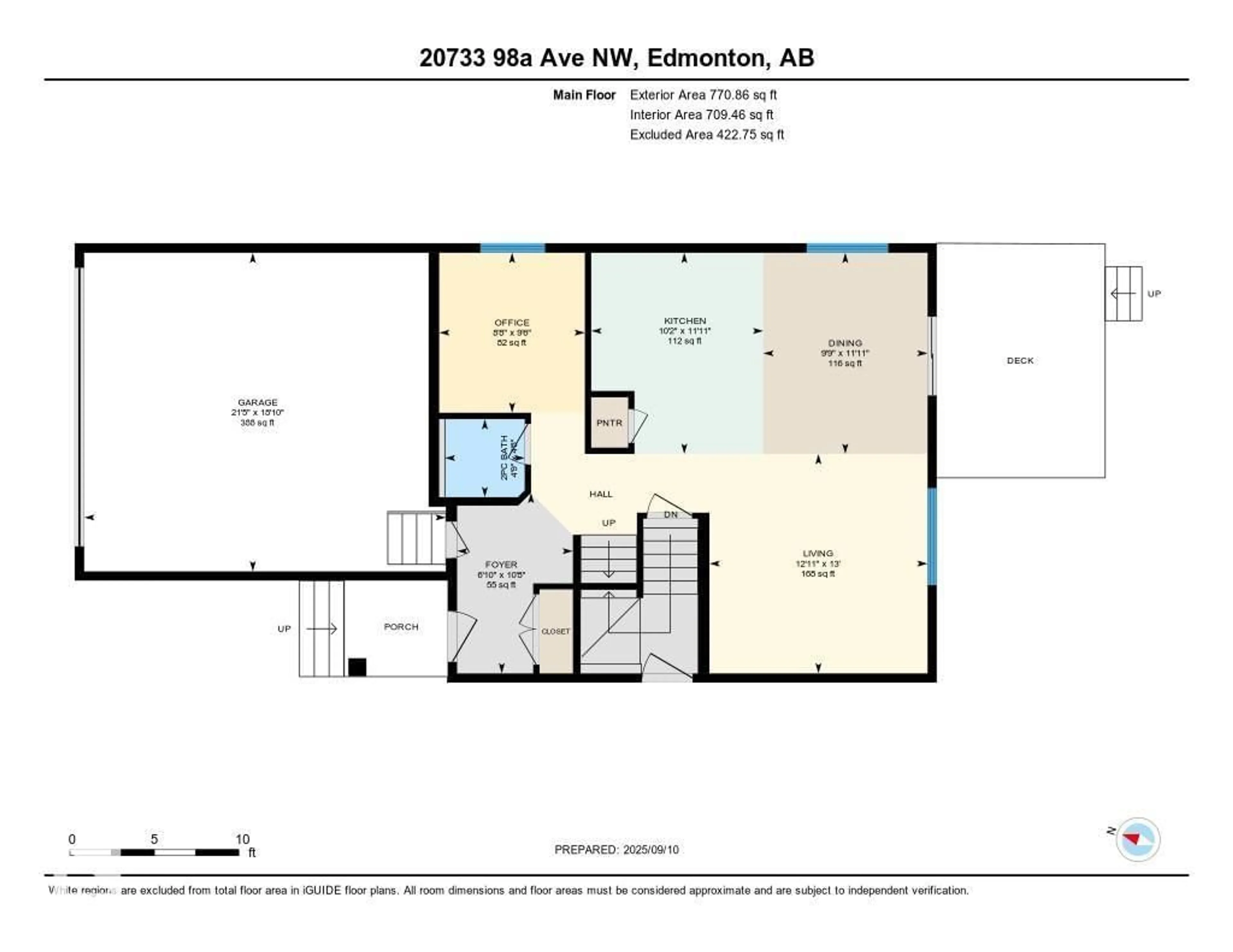 Floor plan for 20733 98A AV, Edmonton Alberta T5T7G2
