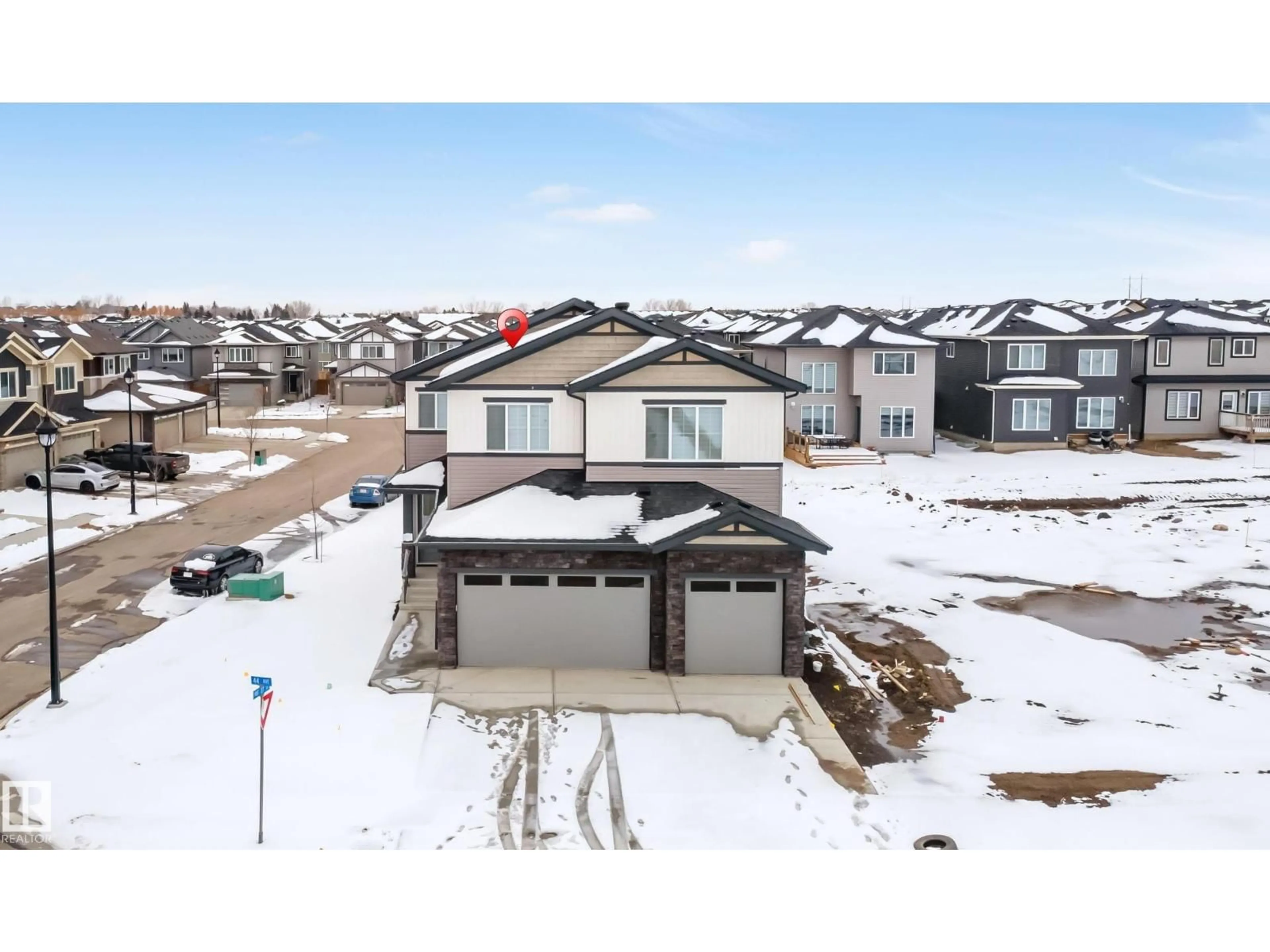 A pic from outside/outdoor area/front of a property/back of a property/a pic from drone, unknown for 4000 44 AV, Beaumont Alberta T4X1G9
