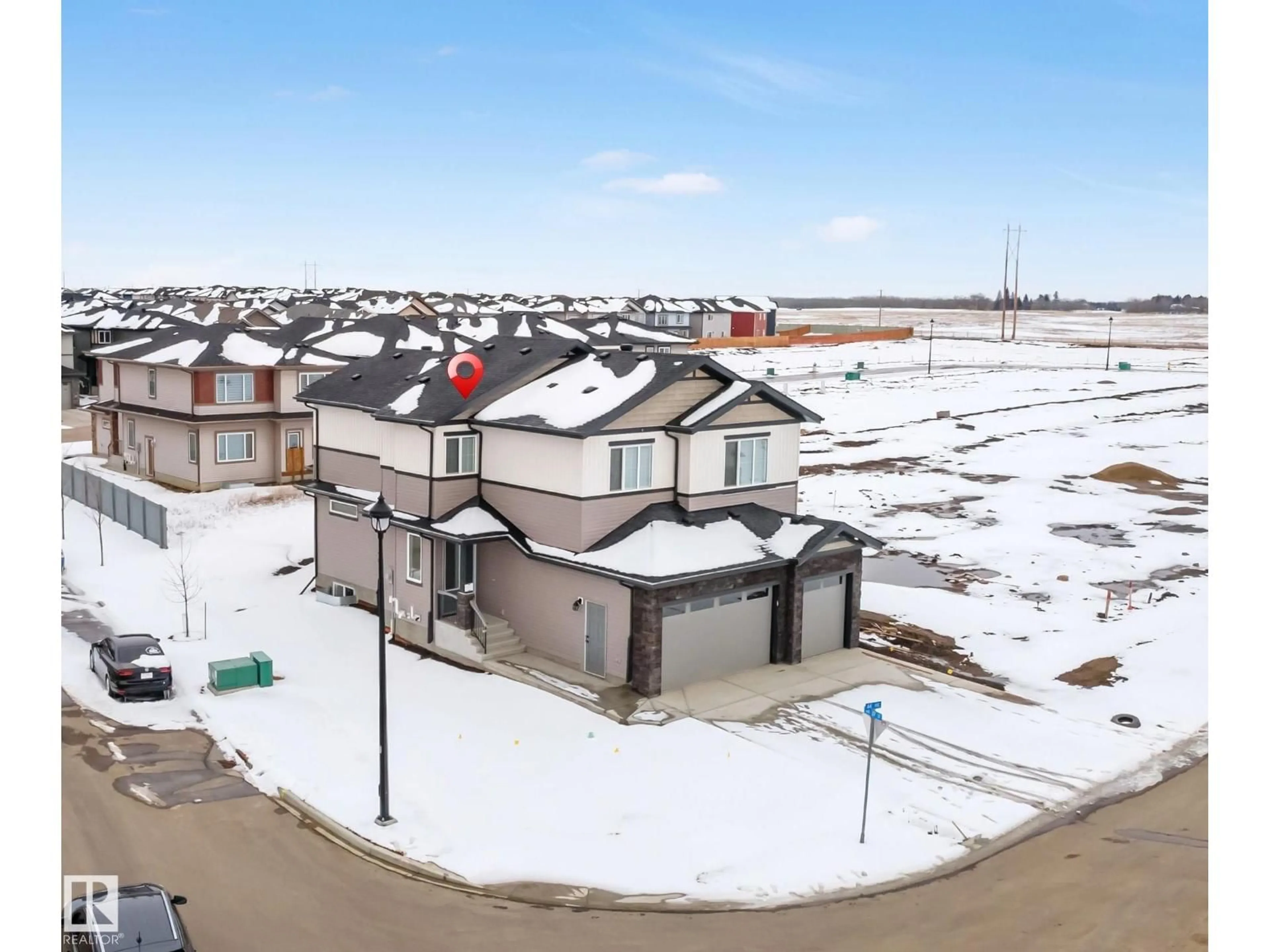 A pic from outside/outdoor area/front of a property/back of a property/a pic from drone, street for 4000 44 AV, Beaumont Alberta T4X1G9