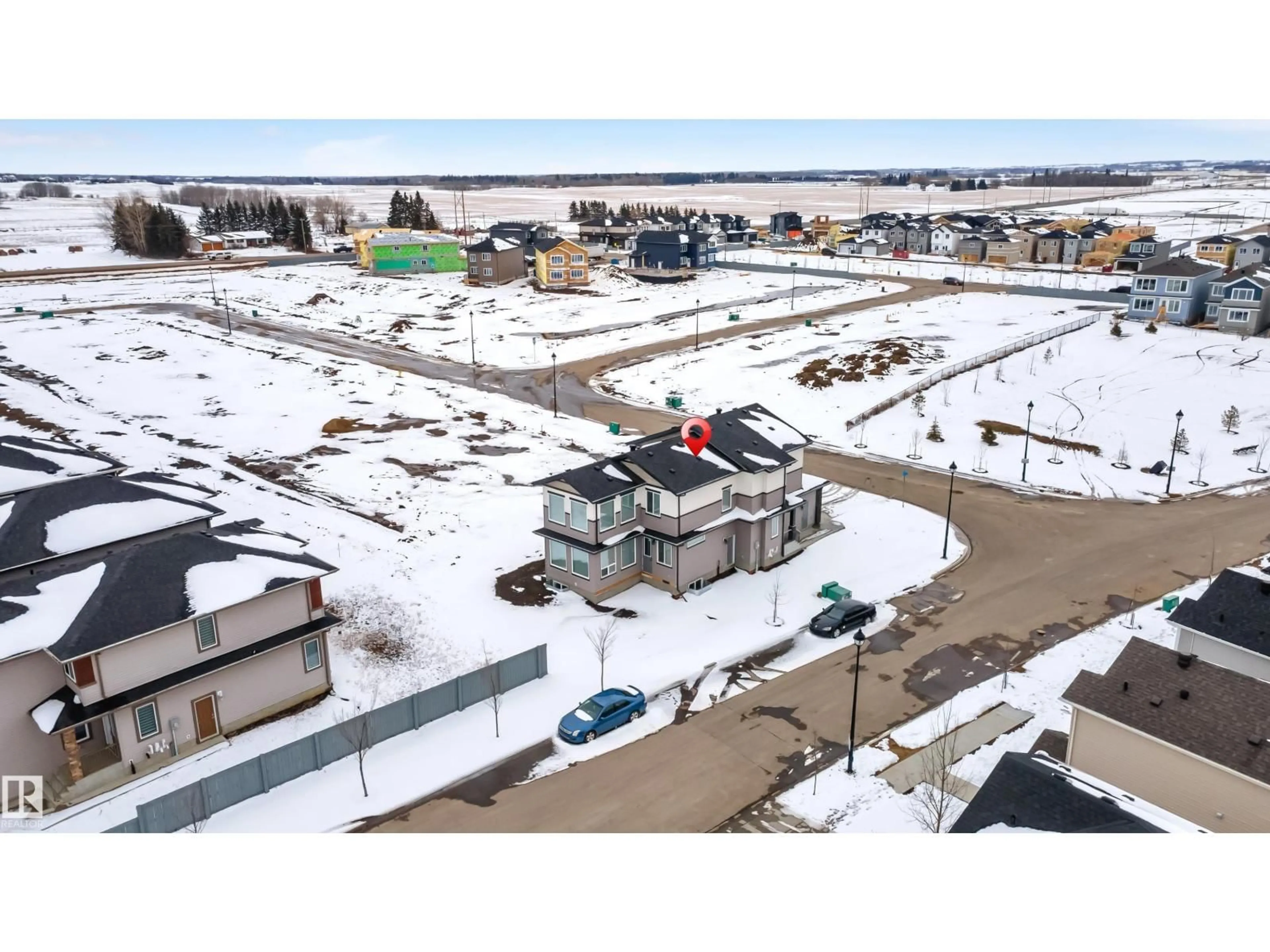 A pic from outside/outdoor area/front of a property/back of a property/a pic from drone, street for 4000 44 AV, Beaumont Alberta T4X1G9