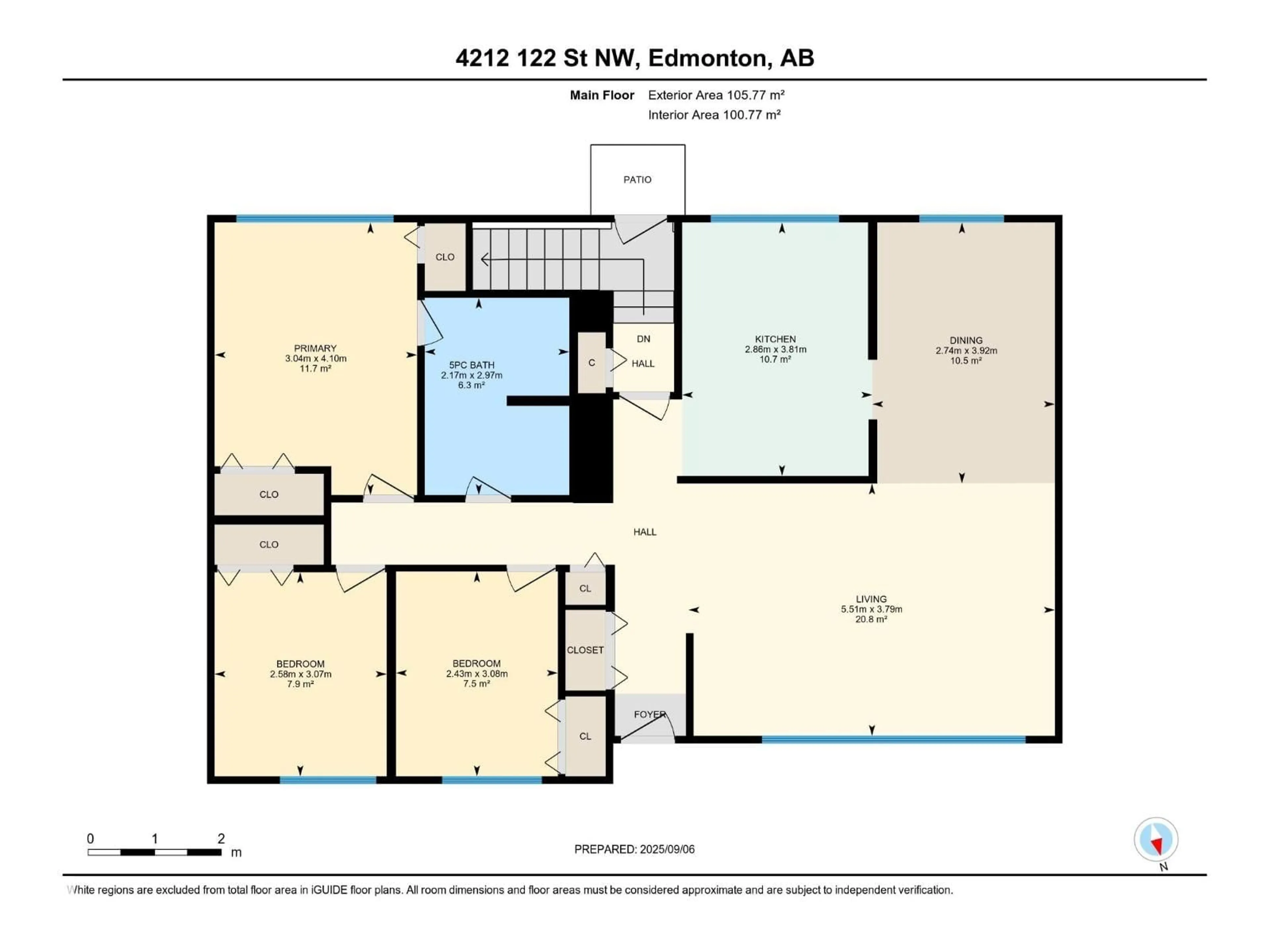 Floor plan for NW - 4212 122 ST, Edmonton Alberta T6J1Z4