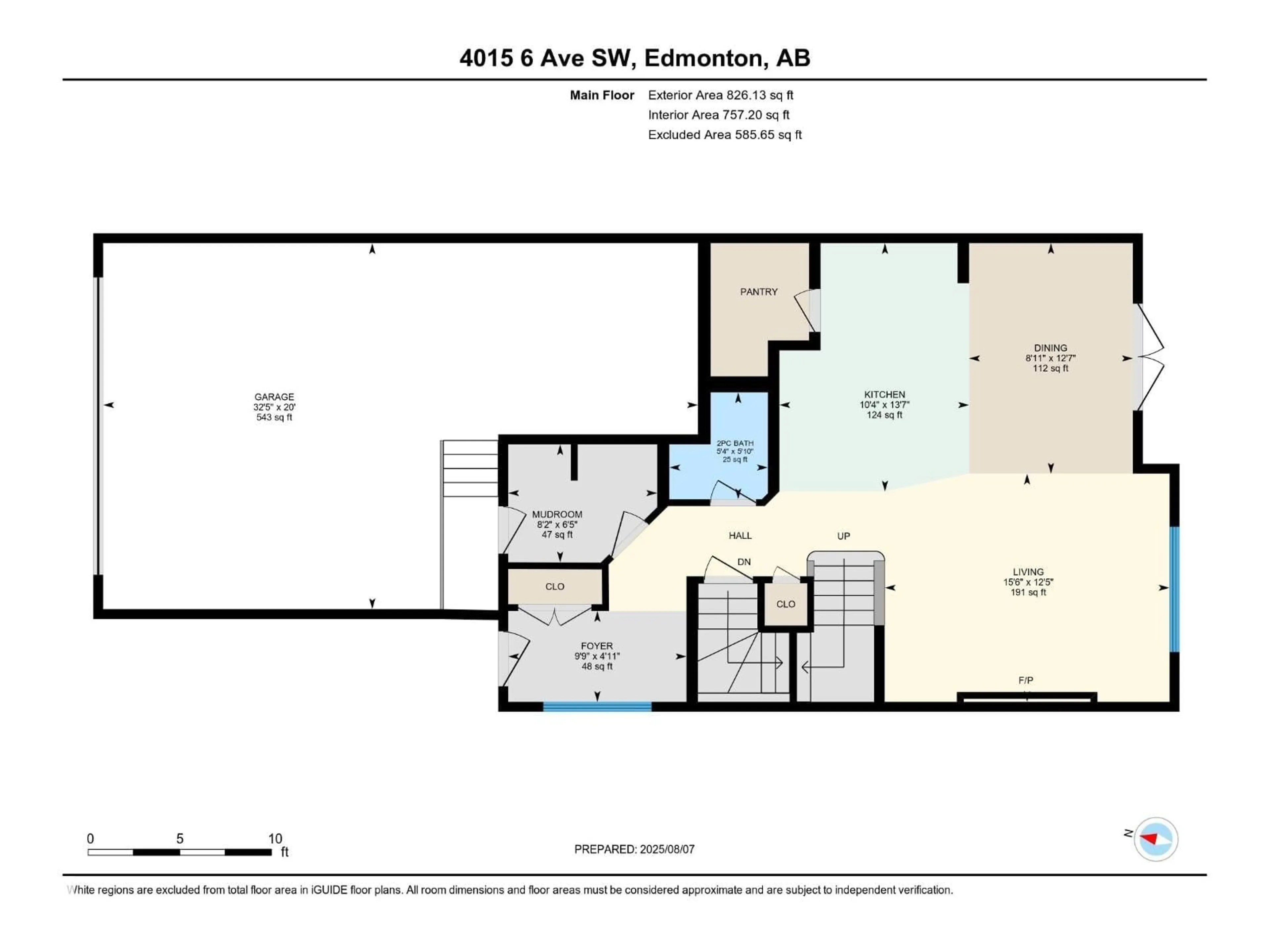 Floor plan for 4015 6 AV SW, Edmonton Alberta T6X2J1