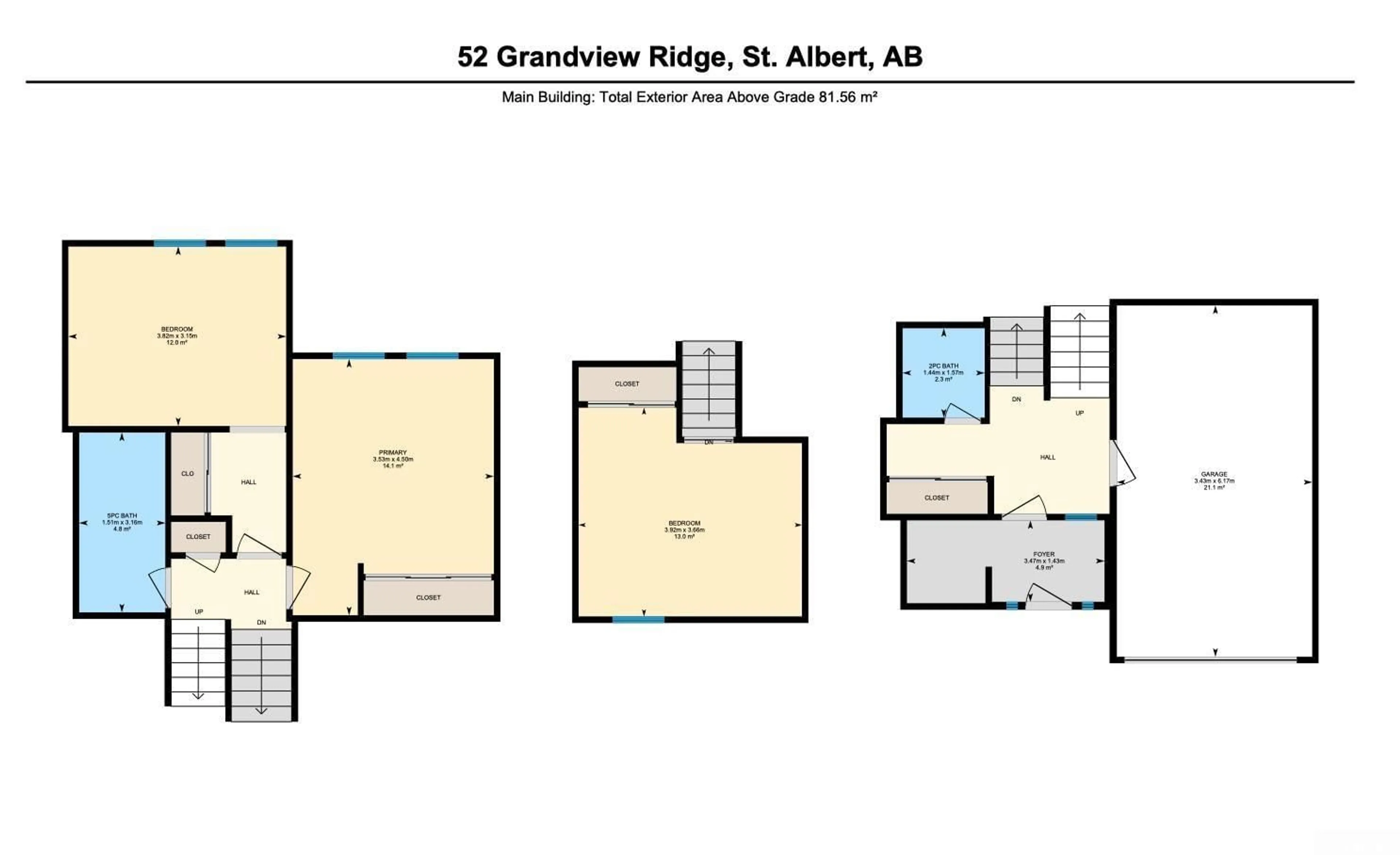 Floor plan for 52 GRANDVIEW RG, St. Albert Alberta T8N1T3